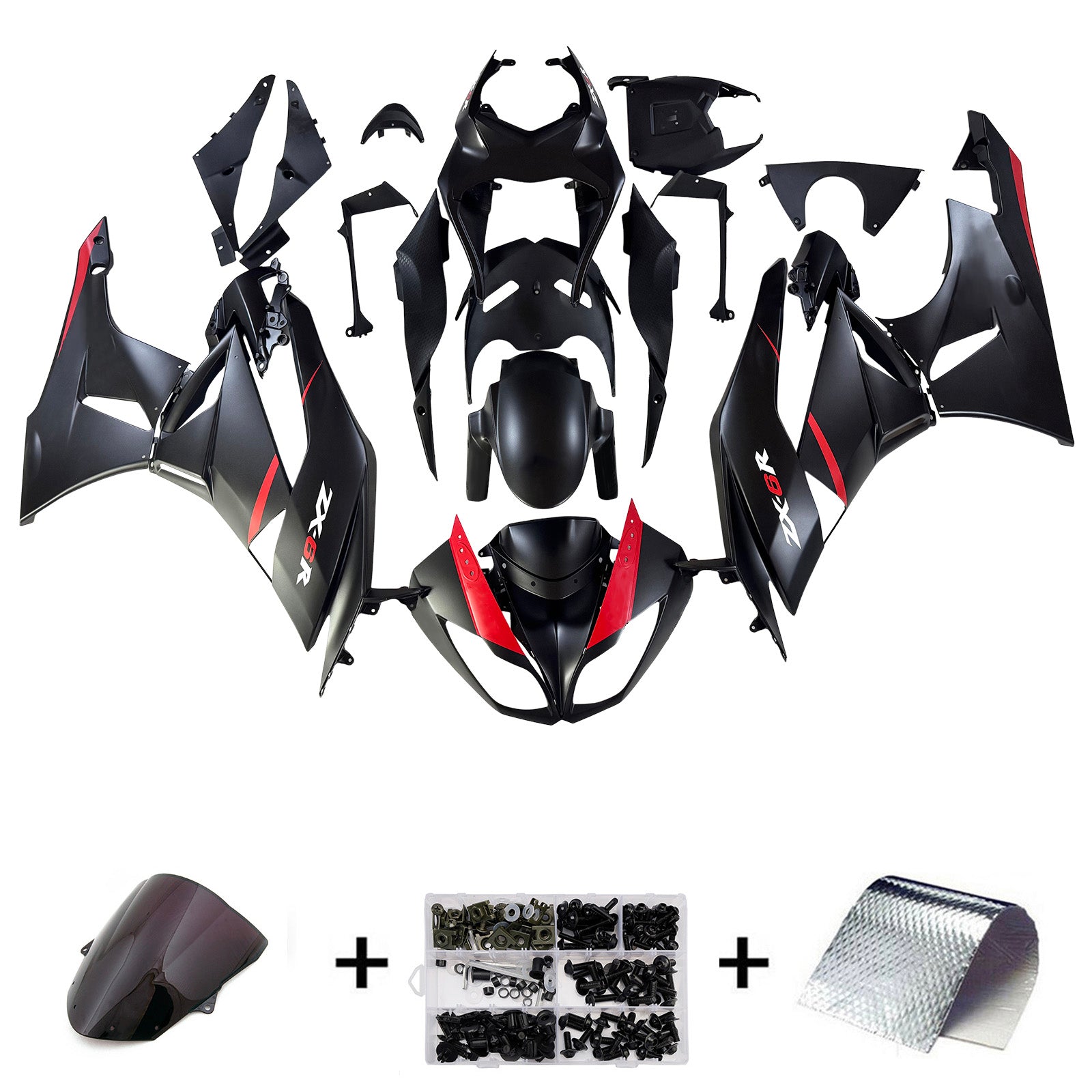 Injection Fairing Kit Bodywork Plastic ABS fit For 2009-2012 Kawasaki ZX6R 636