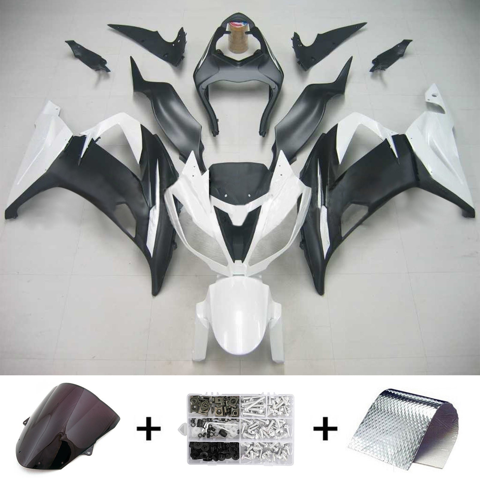 Carenados 2013-2018 Plásticos Kawasaki ZX6R 636 Blanco Ninja Genérico