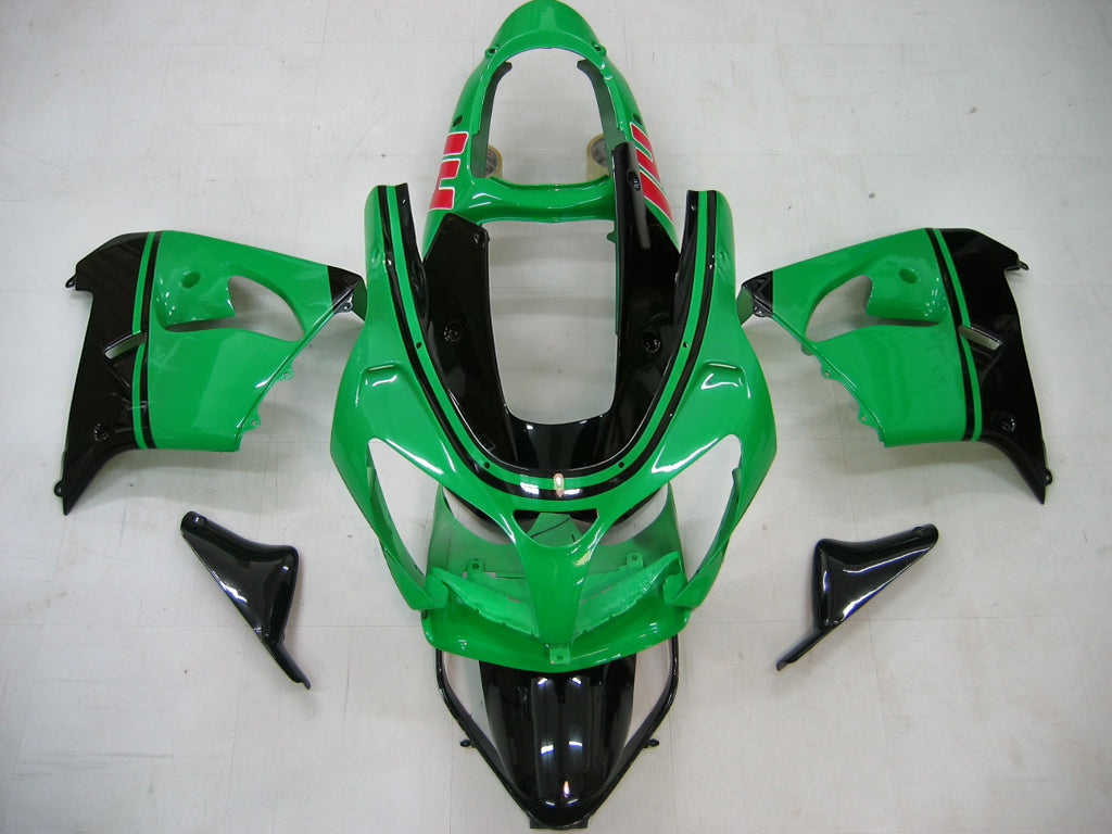 Fairings 2000-2001 Kawasaki ZX 9R Green Black No.14 ZX9R Generic