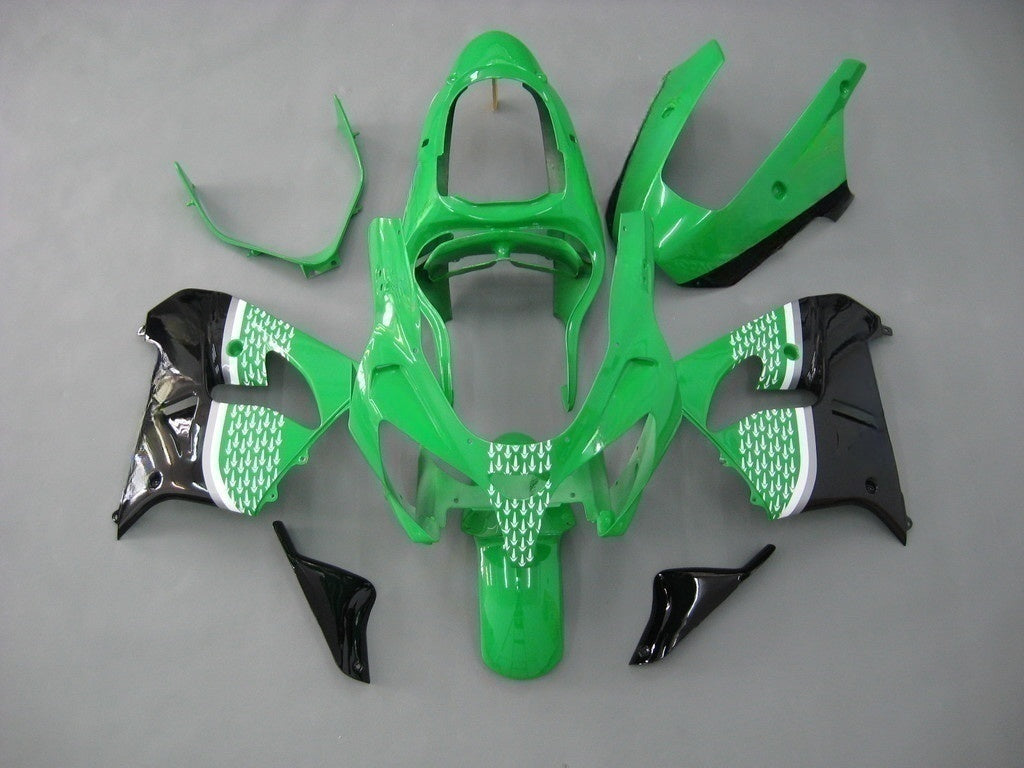 Fairings 2000-2001 Kawasaki ZX 9R Green Black No.56 Nakano Generic