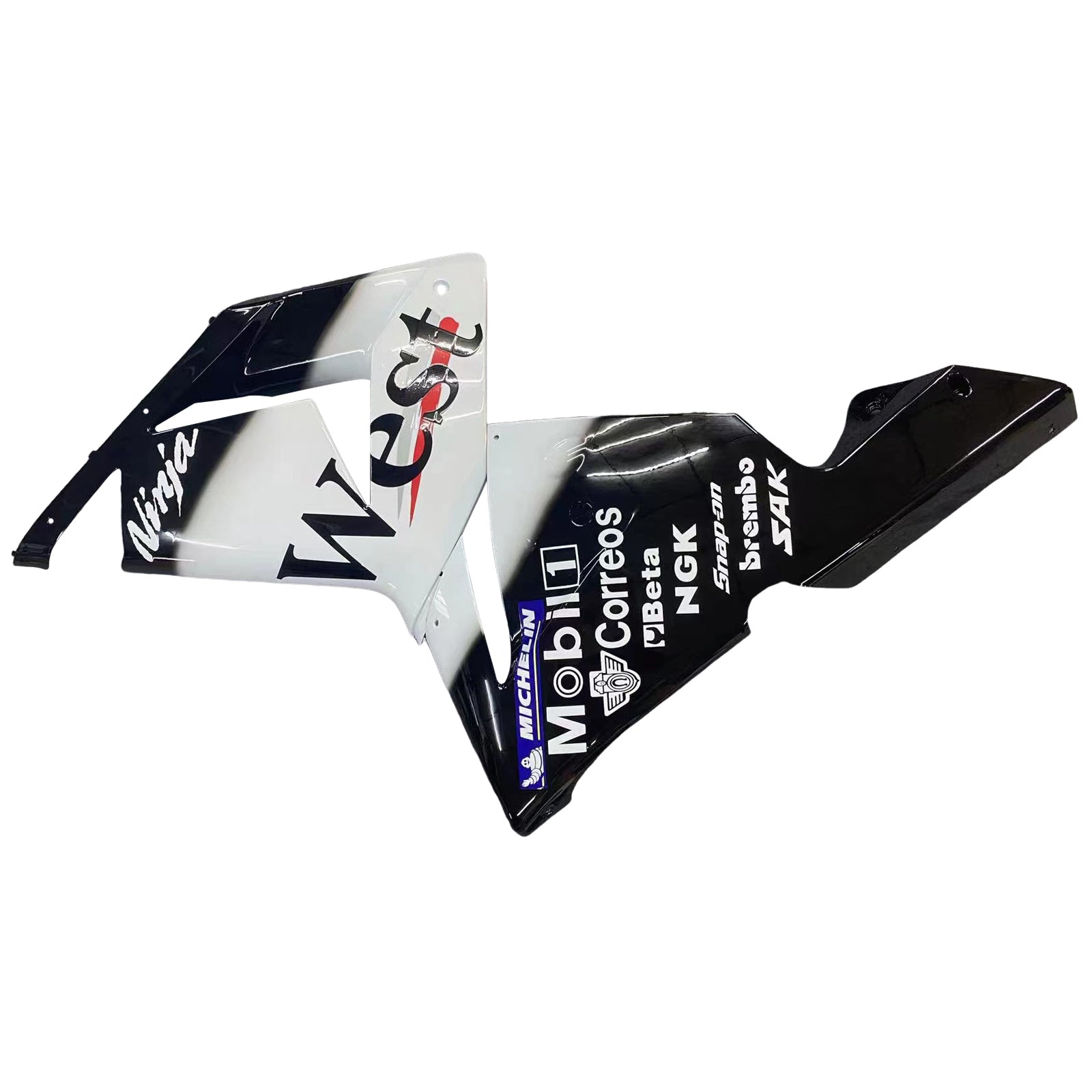 Fairings 2004-2005 Kawasaki ZX 10R Black White West Ninja