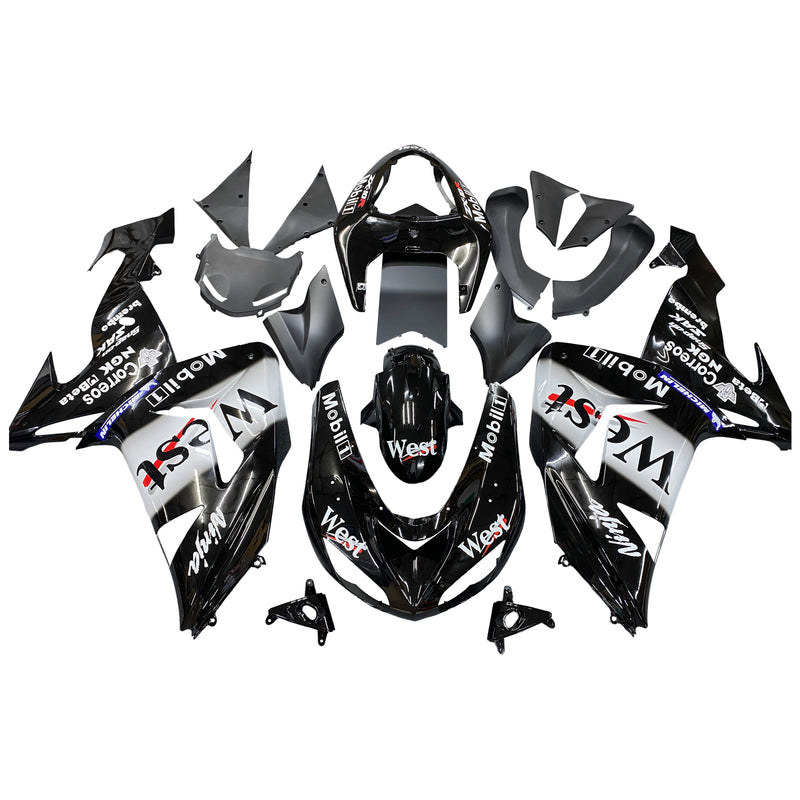 Fairings 2006-2007 كاواساكي ZX 10R أسود أبيض غرب