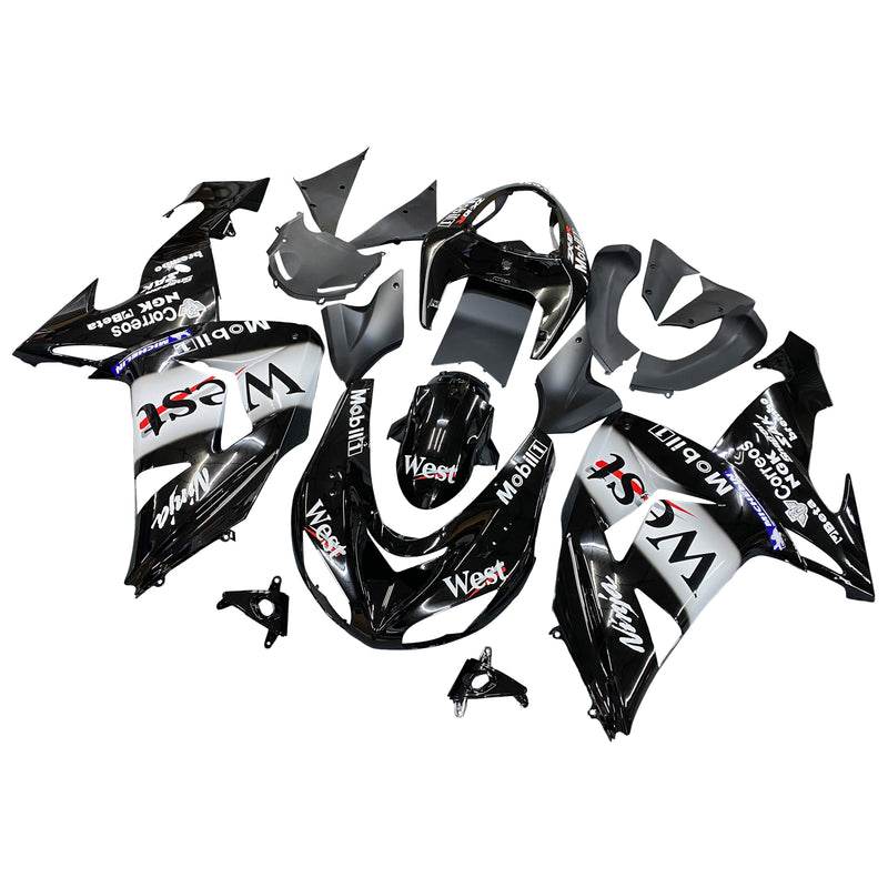 Fairings 2006-2007 كاواساكي ZX 10R أسود أبيض غرب