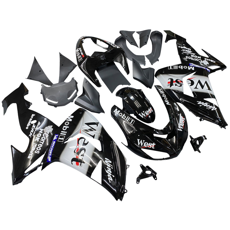 Fairings 2006-2007 كاواساكي ZX 10R أسود أبيض غرب