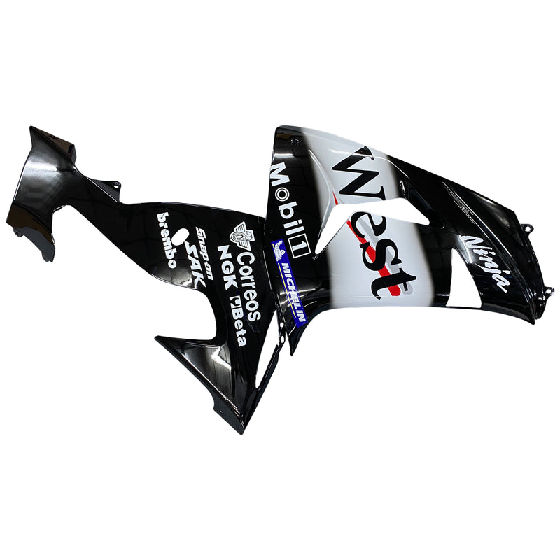 Fairings 2006-2007 كاواساكي ZX 10R أسود أبيض غرب