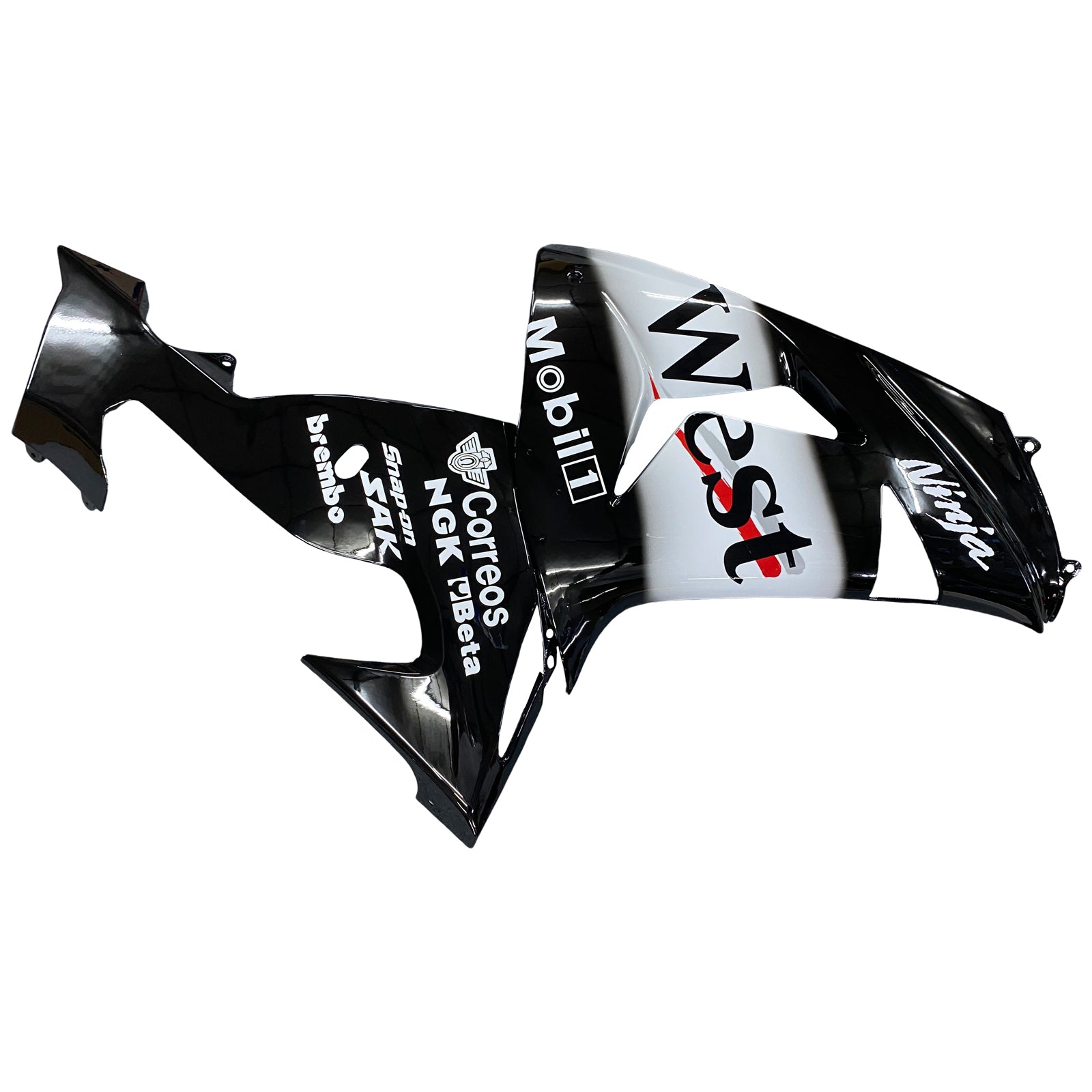 Fairings 2006-2007 Kawasaki ZX 10R Black White West