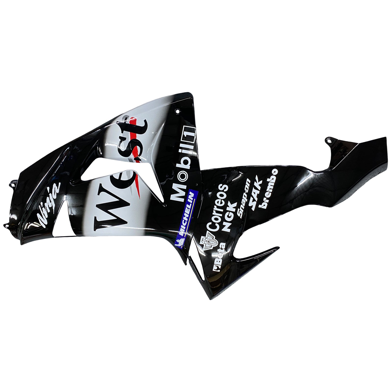 Fairings 2006-2007 Kawasaki ZX 10R Black White West