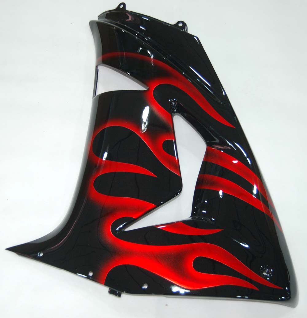 Fairings 2006-2007 Kawasaki ZX 10R Black & Red Flame Ninja Generic