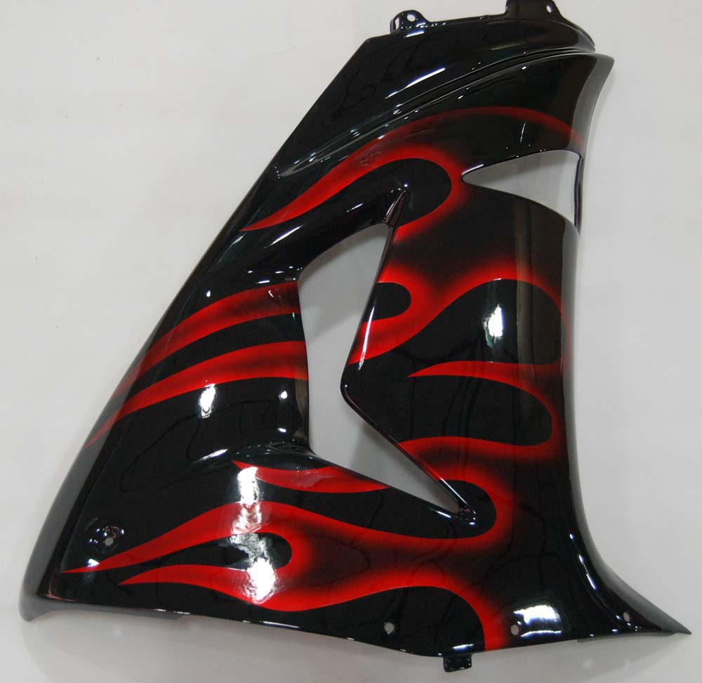 Fairings 2006-2007 Kawasaki ZX 10R Black & Red Flame Ninja Generic