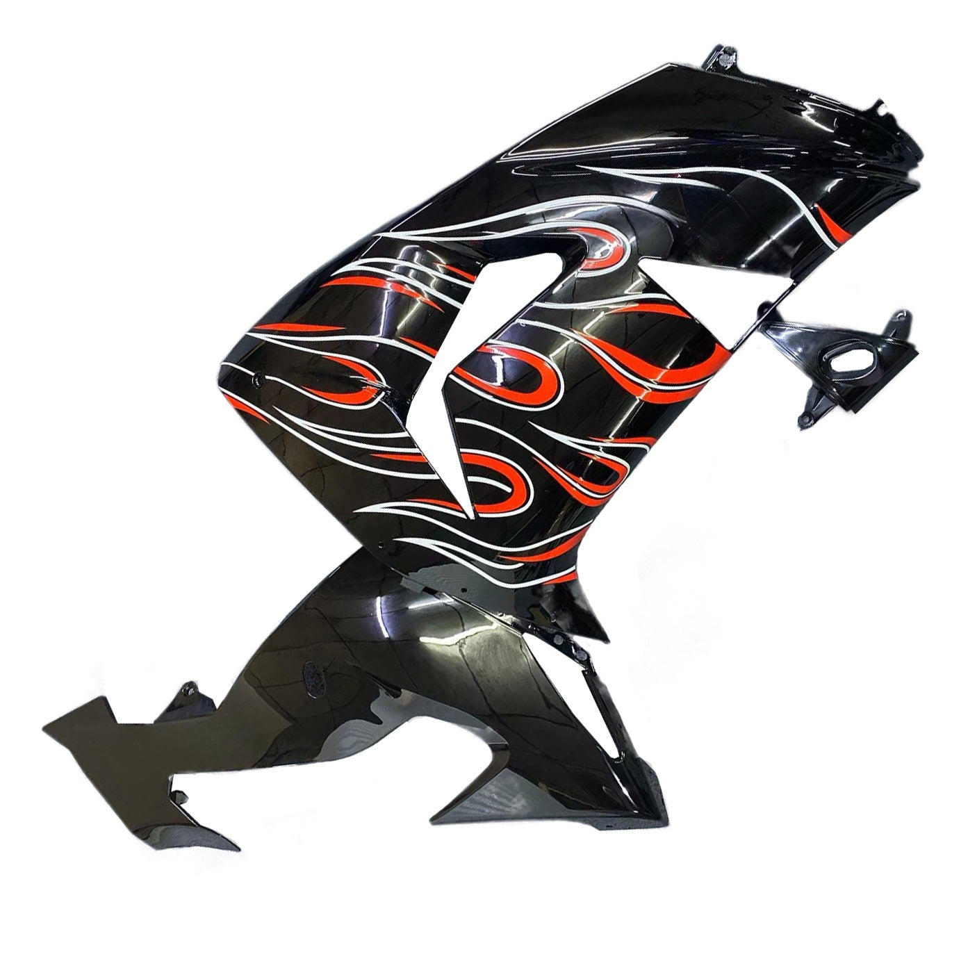Fairings 2006-2007 Kawasaki ZX 10R Black Red Flame Generic