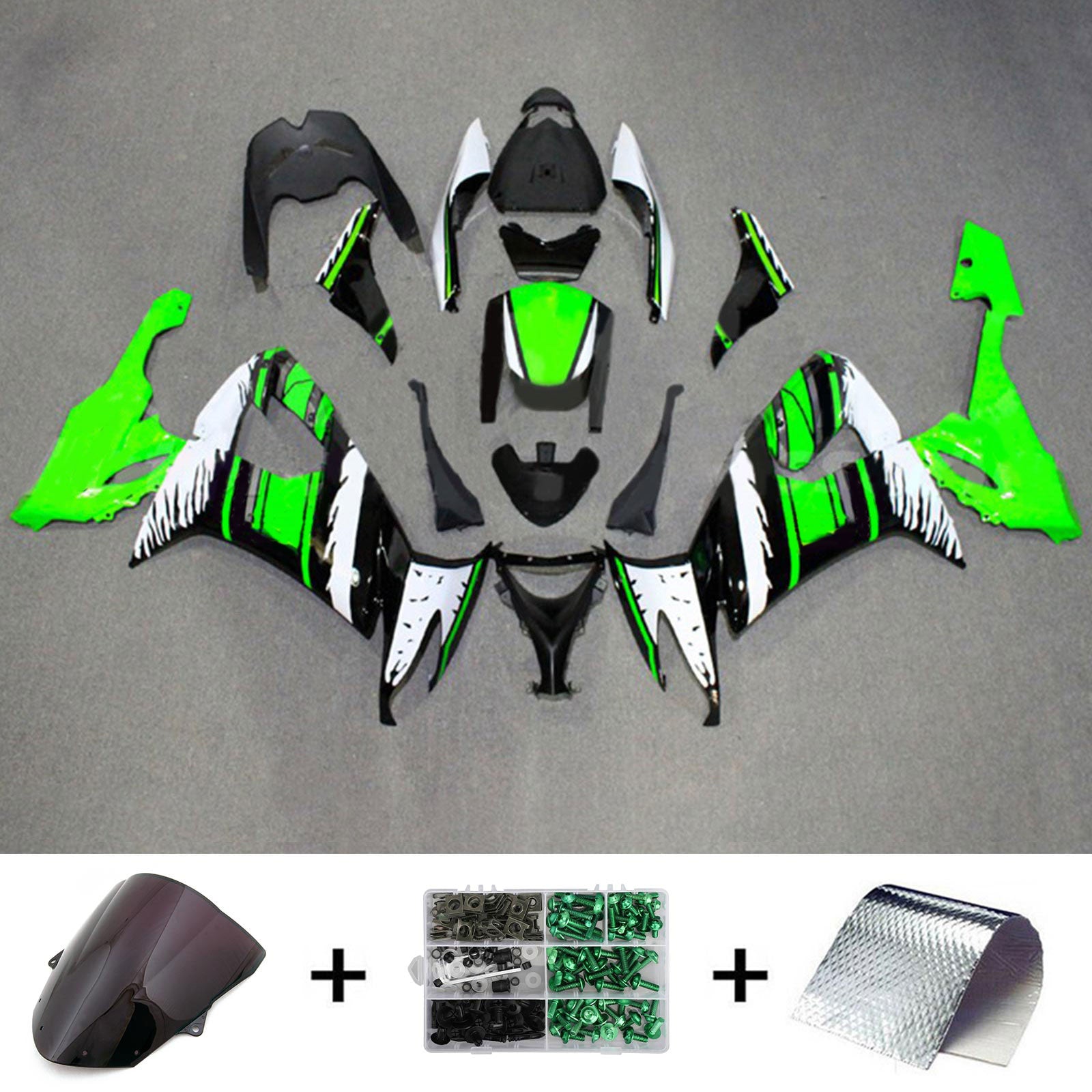 가와사키 ZX10R 2008-2010 페어링 키트 차체 플라스틱 ABS