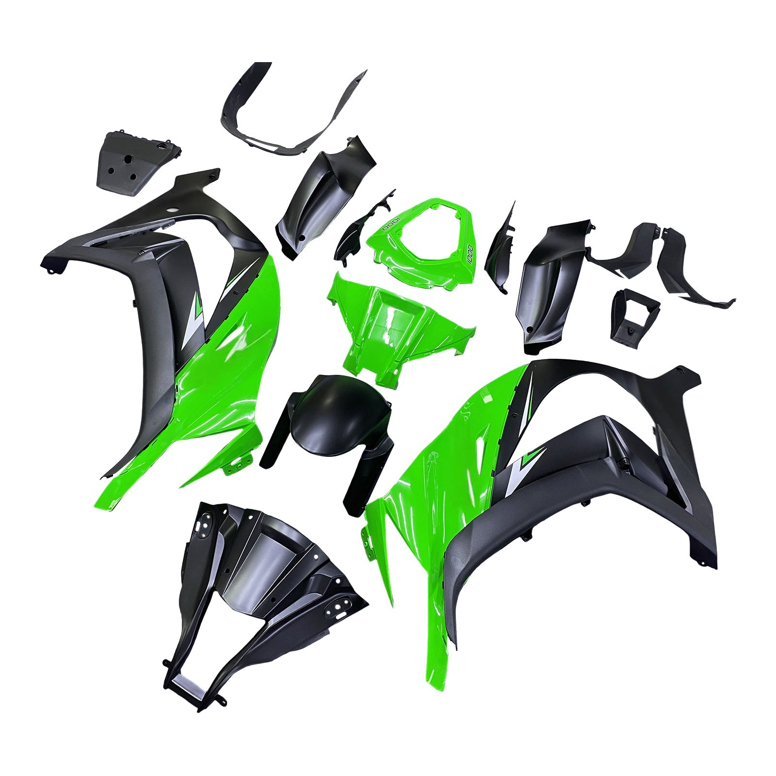 Fairings 2011-2015 Plastics Kawasaki ZX10R Ninja Green Black ZX10R Generic