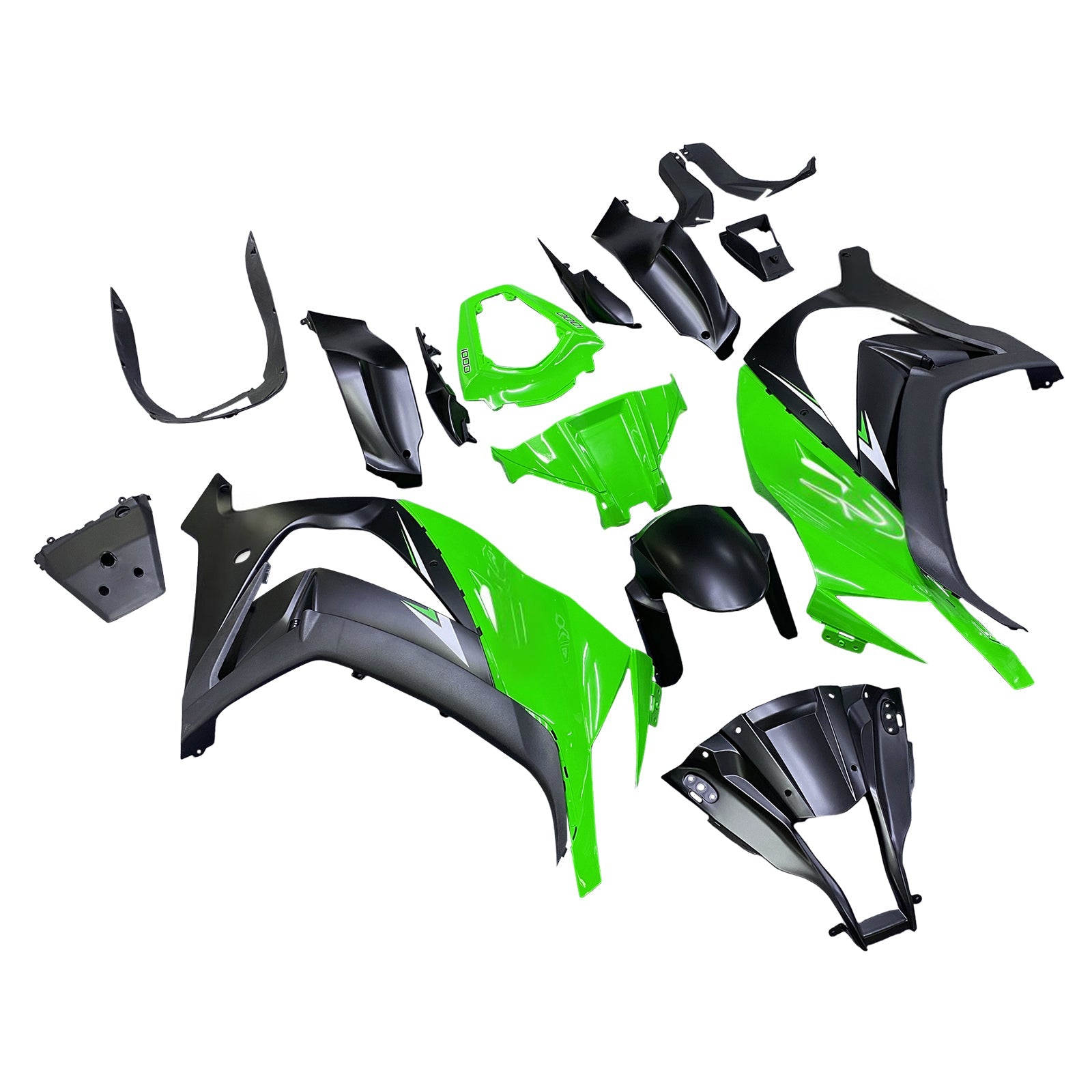 Fairings 2011-2015 Plastics Kawasaki ZX10R Ninja Green Black ZX10R Generic