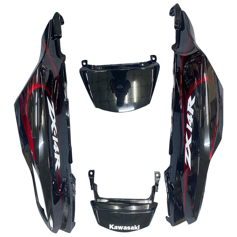 Fairings 2006-2011 Kawasaki ZX14R Black & Red Flame Ninja  Generic