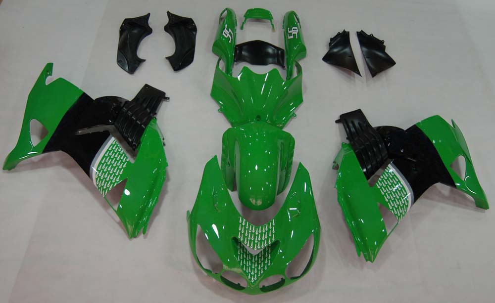 페어링 2006-2011 가와사키 ZX14R 그린 블랙 No.56 나카노 제네릭