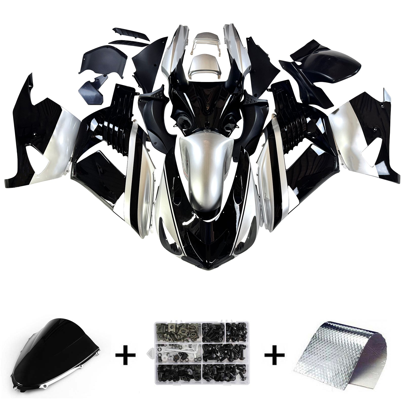 가와사키 ZX14R 2006-2011 페어링 키트 차체 플라스틱 ABS