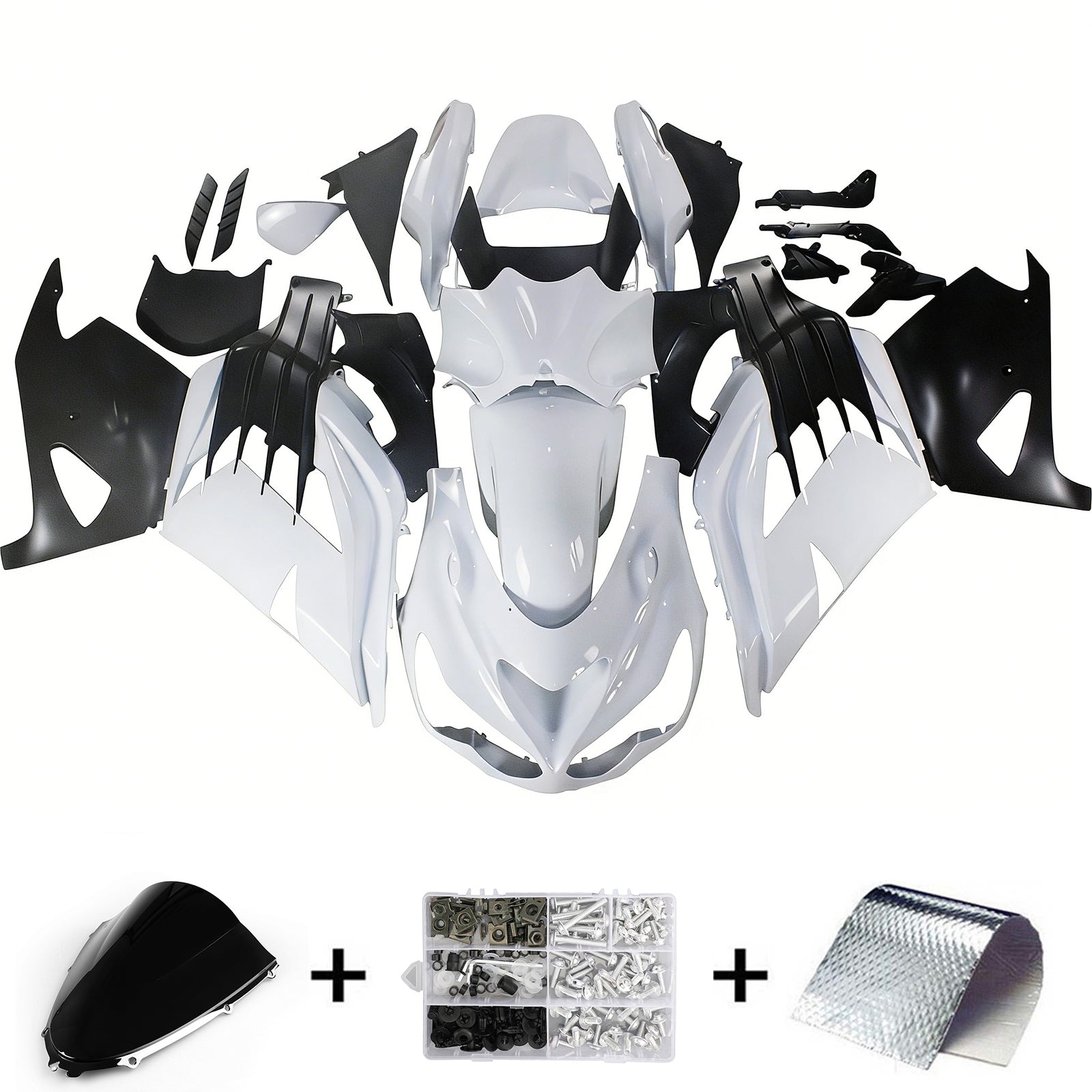 Carenados Plásticos 2012-2022 Kawasaki ZX14R Ninja Blanco Genérico