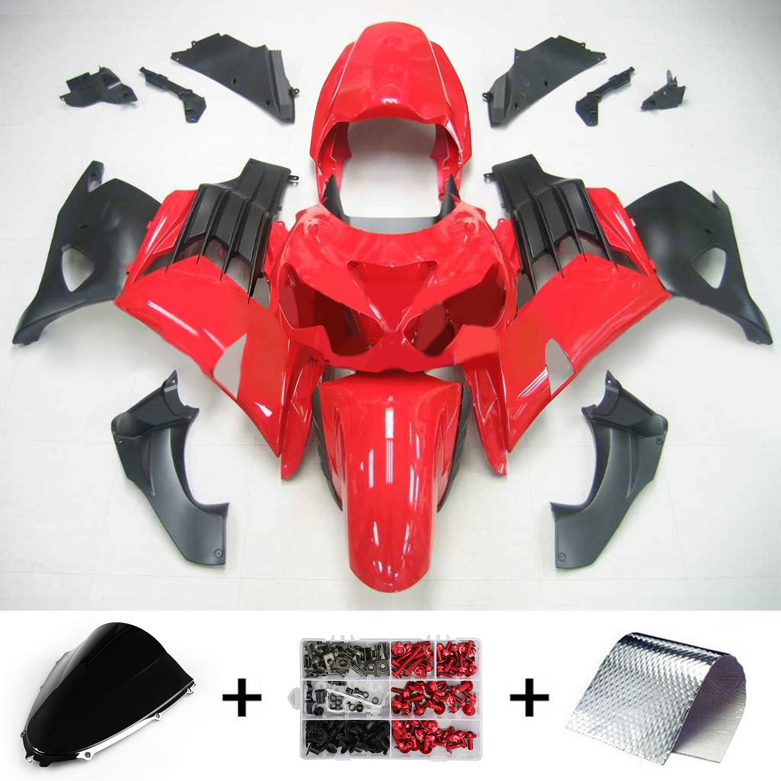 Fairings Plastics 2012-2022 Kawasaki ZX14R Ninja Red Generic