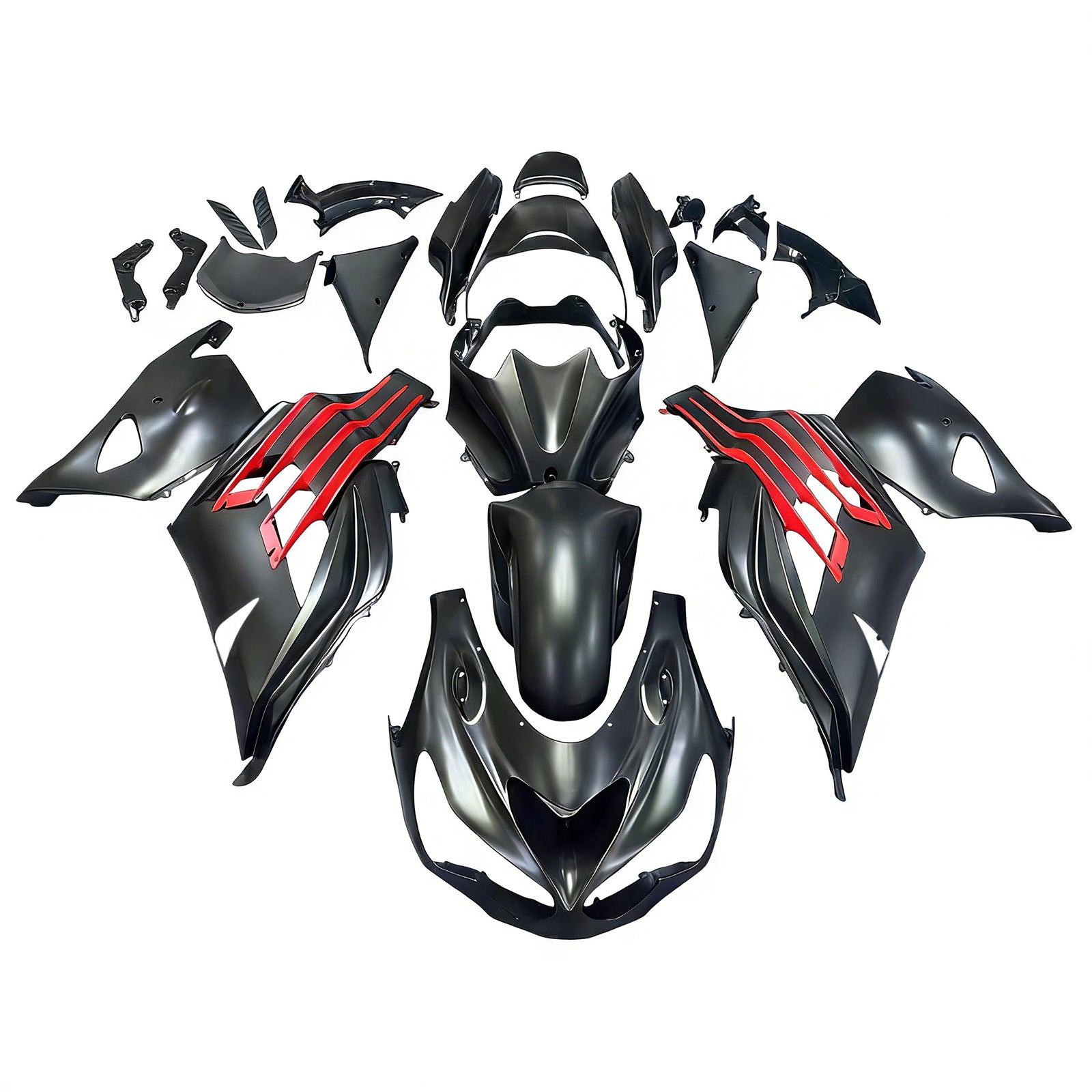 Fairings Plastics 2012-2022 Kawasaki ZX14R Ninja Black Red Generic