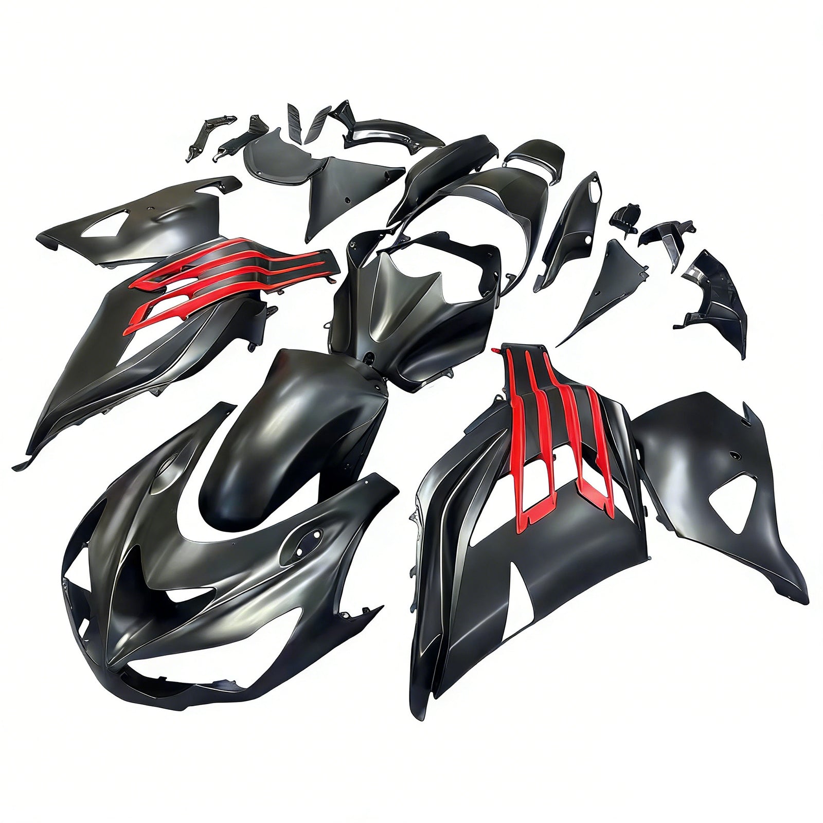 Fairings Plastics 2012-2022 Kawasaki ZX14R Ninja Black Red Generic