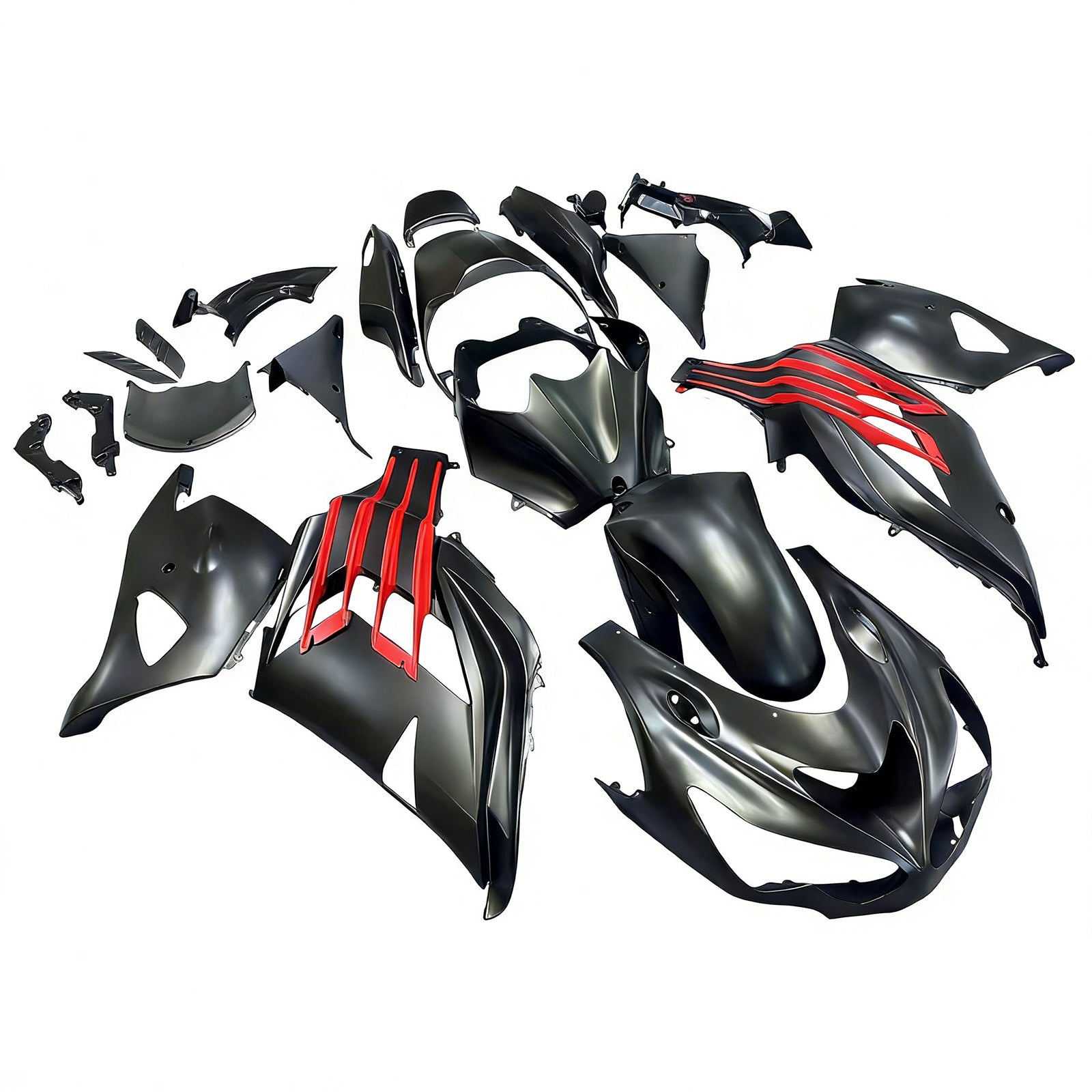 Fairings Plastics 2012-2022 Kawasaki ZX14R Ninja Black Red Generic