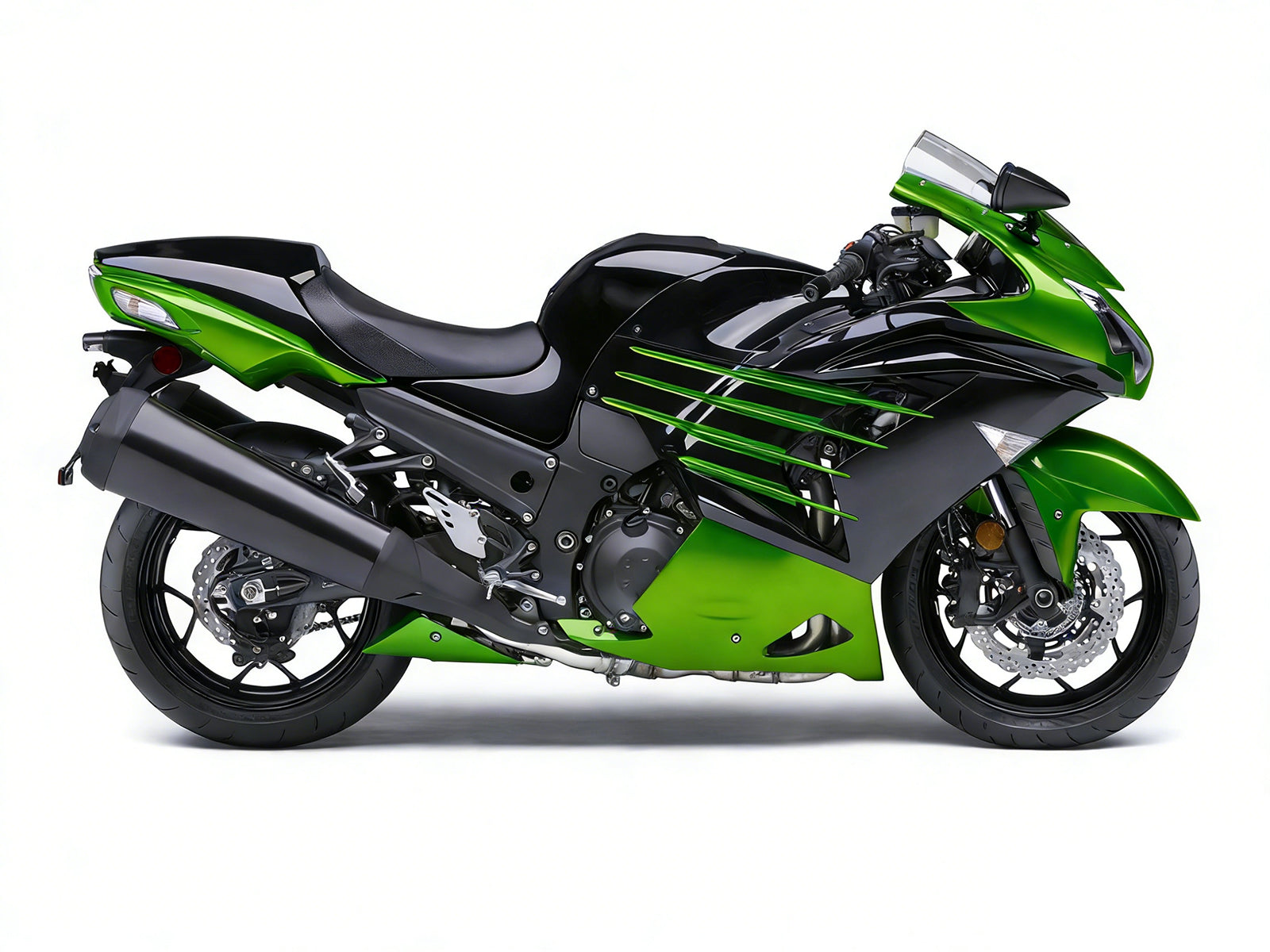 Fairings Plastics 2012-2022 Kawasaki ZX14R Ninja Green Black Generic