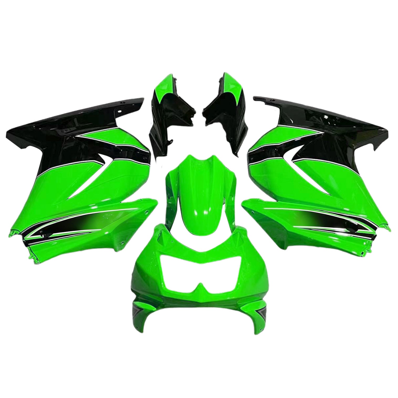 Fairings 2008-2012 Kawasaki ZX250R EX250 Green Black Ninja ZX250 Generic