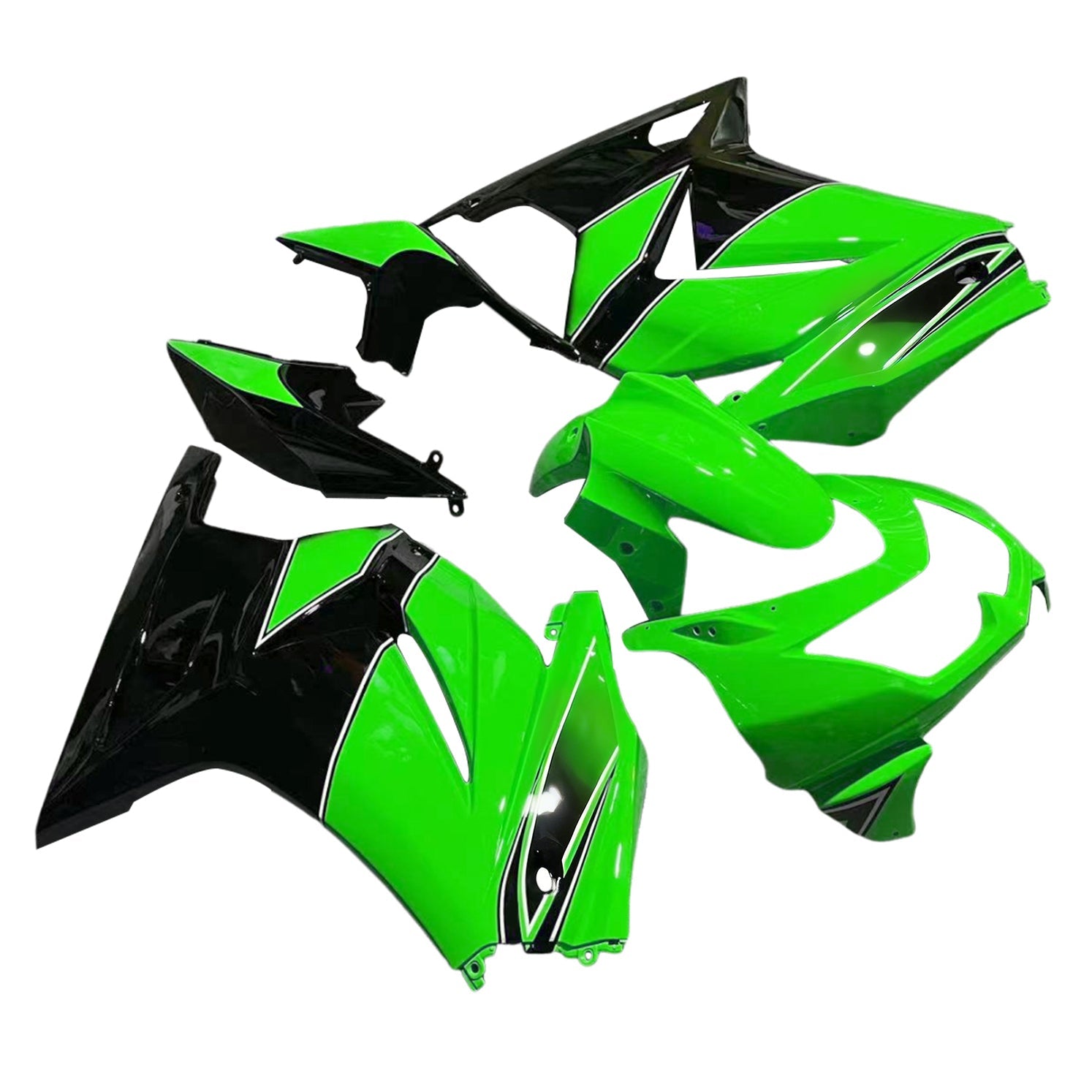 Fairings 2008-2012 Kawasaki ZX250R EX250 Green Black Ninja ZX250 Generic