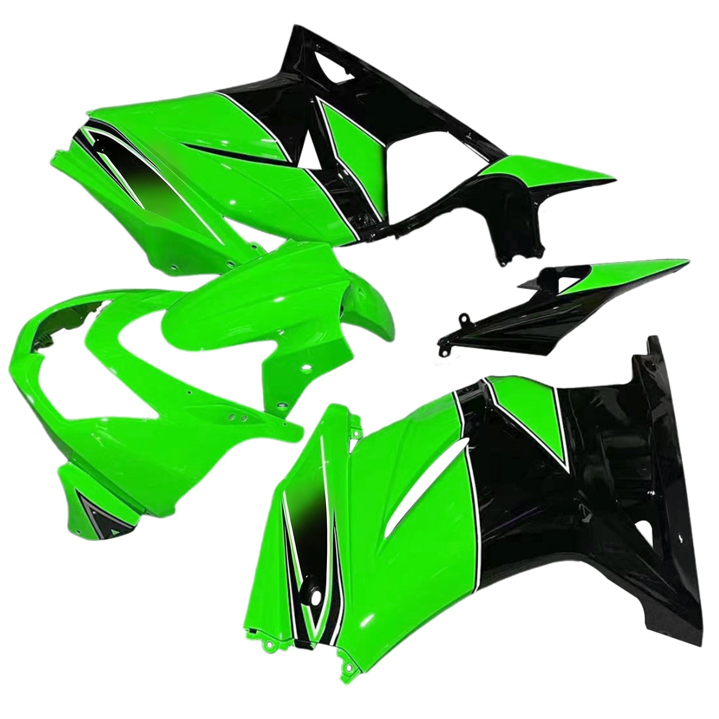 Fairings 2008-2012 Kawasaki ZX250R EX250 Green Black Ninja ZX250 Generic