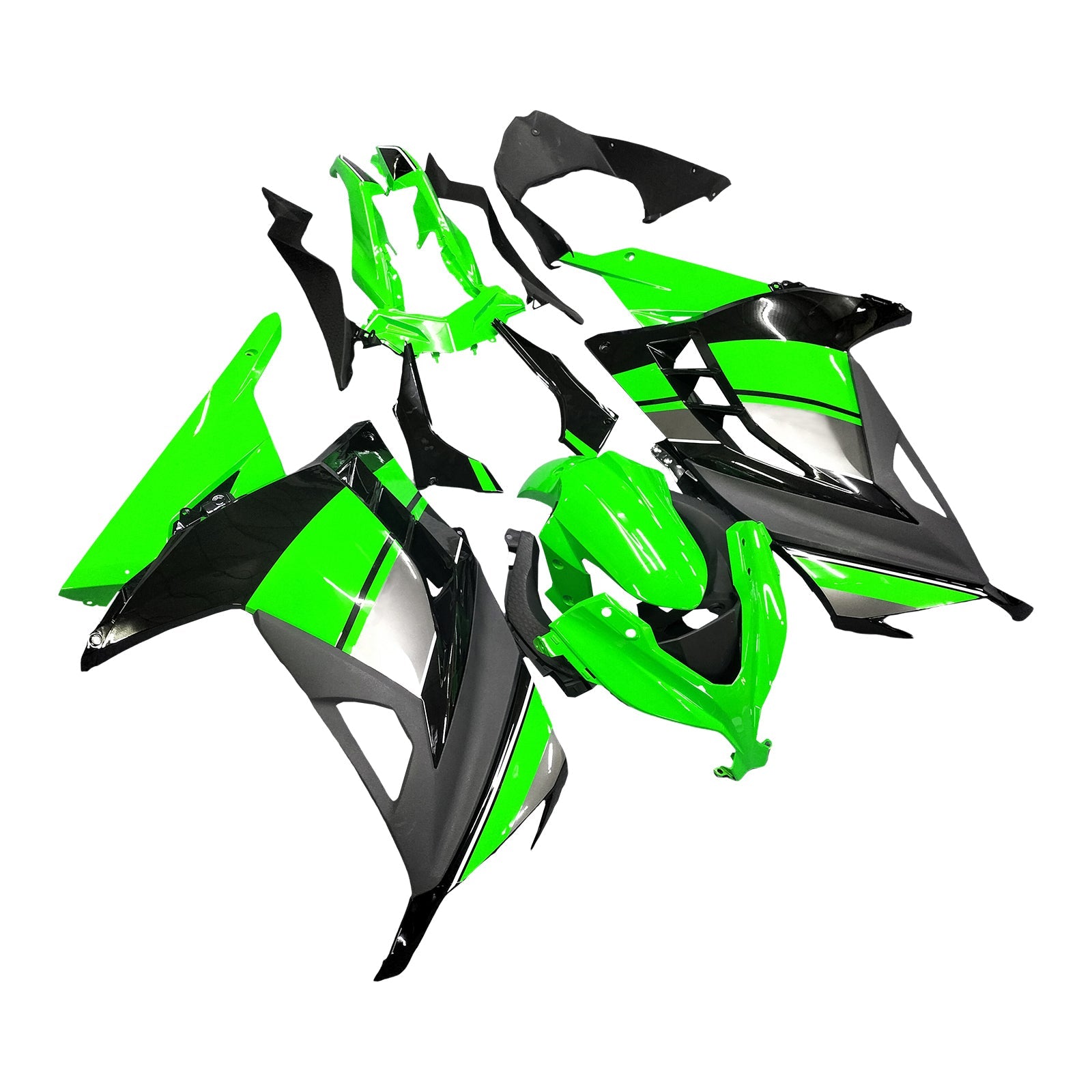 Fairings 2013-2024 Plastics Kawasaki Ninja 300R EX300R Green Black Ninja Generic