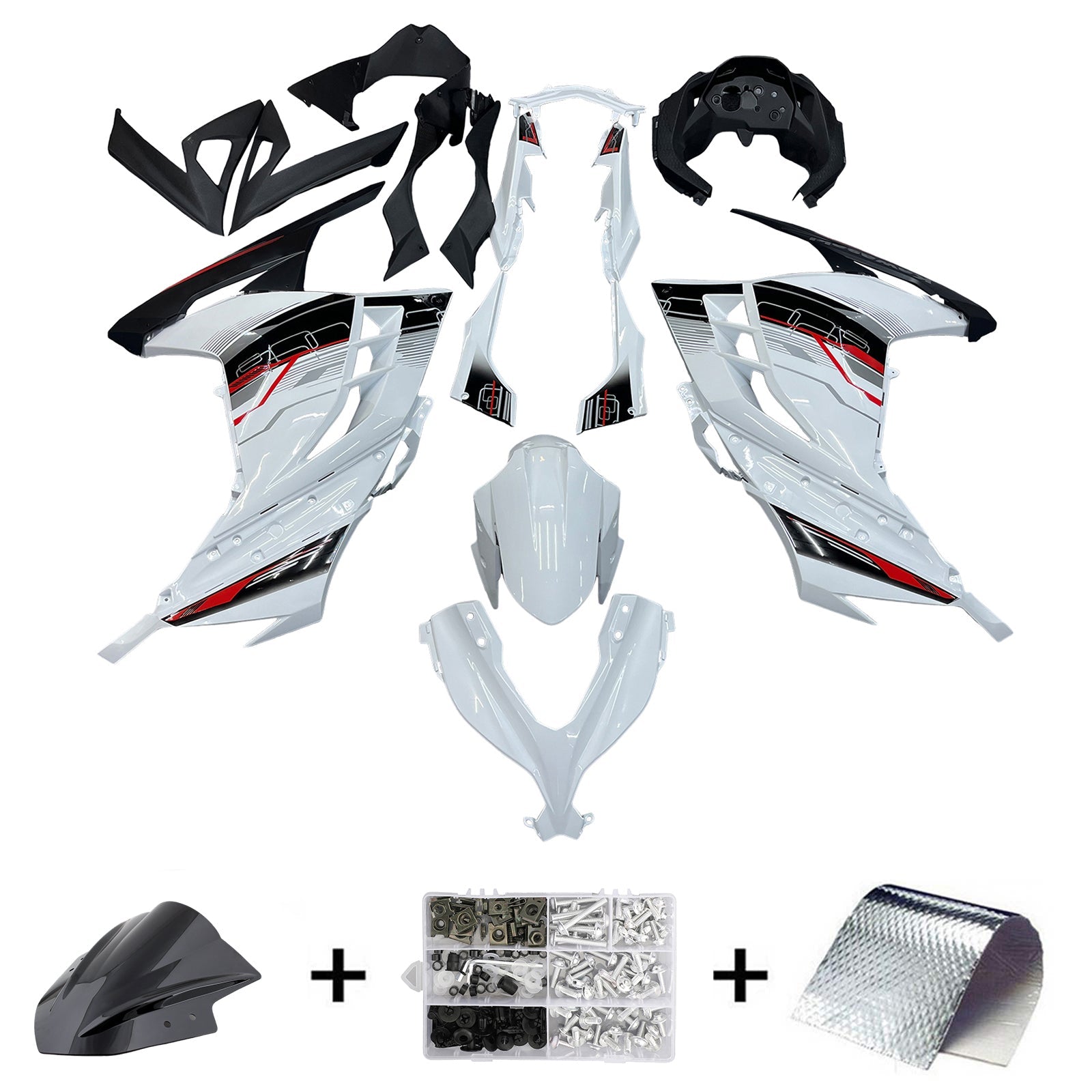 Fairings 2013-2024 Plastics Kawasaki Ninja 300R EX300R White Art Ninja Generic