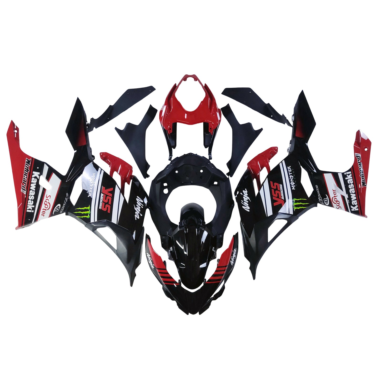 아모토파트 가와사키 EX400 닌자400 2018-2024 페어링 키트 차체 플라스틱 ABS