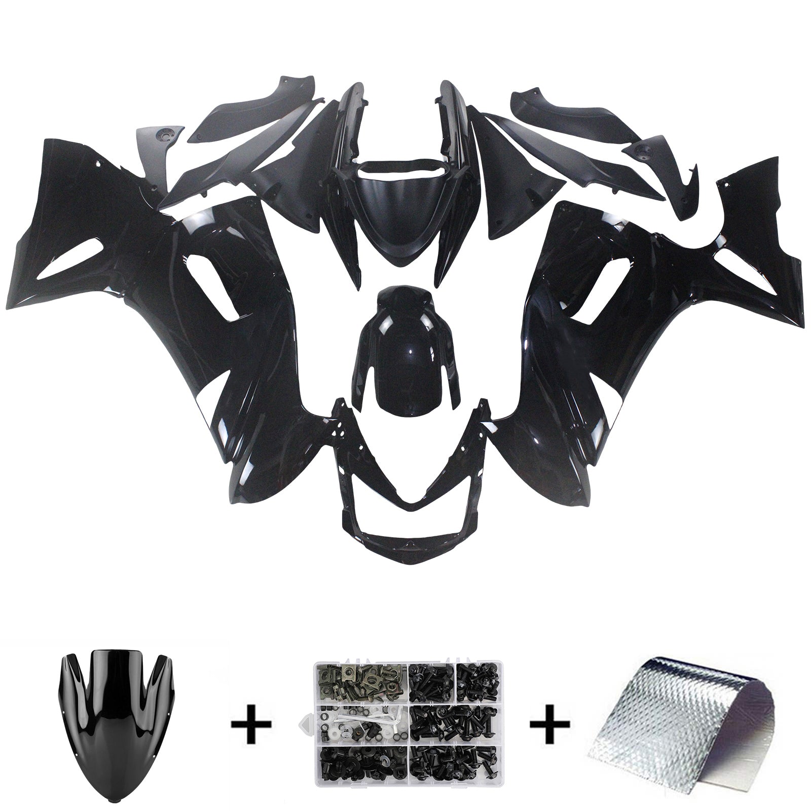 Amotoaprt Fairing Kit Plastic for Kawasaki Ninja 650 ER-6F EX650 2006-2008 02# Generic