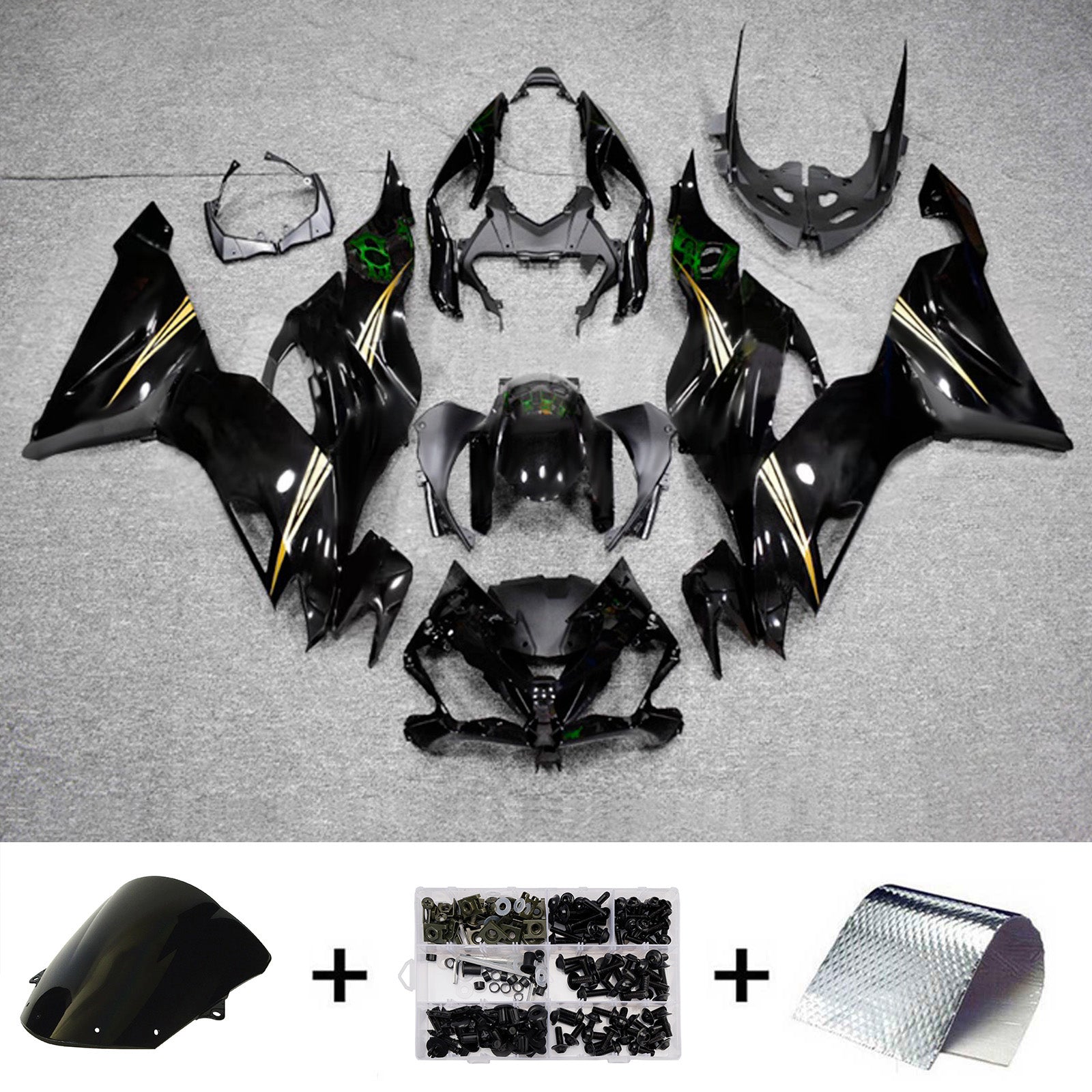 Injection Fairing Kit Bodywork Plastic ABS fit For Kawasaki ZX6R 2019-2023