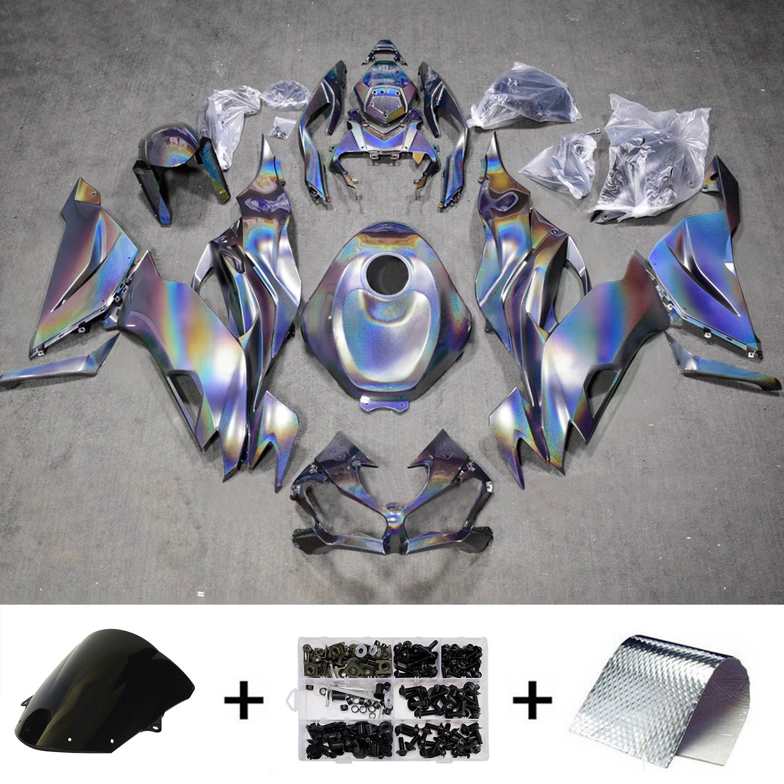 Injection Fairing Kit Bodywork Plastic ABS fit For Kawasaki ZX6R 2019-2023
