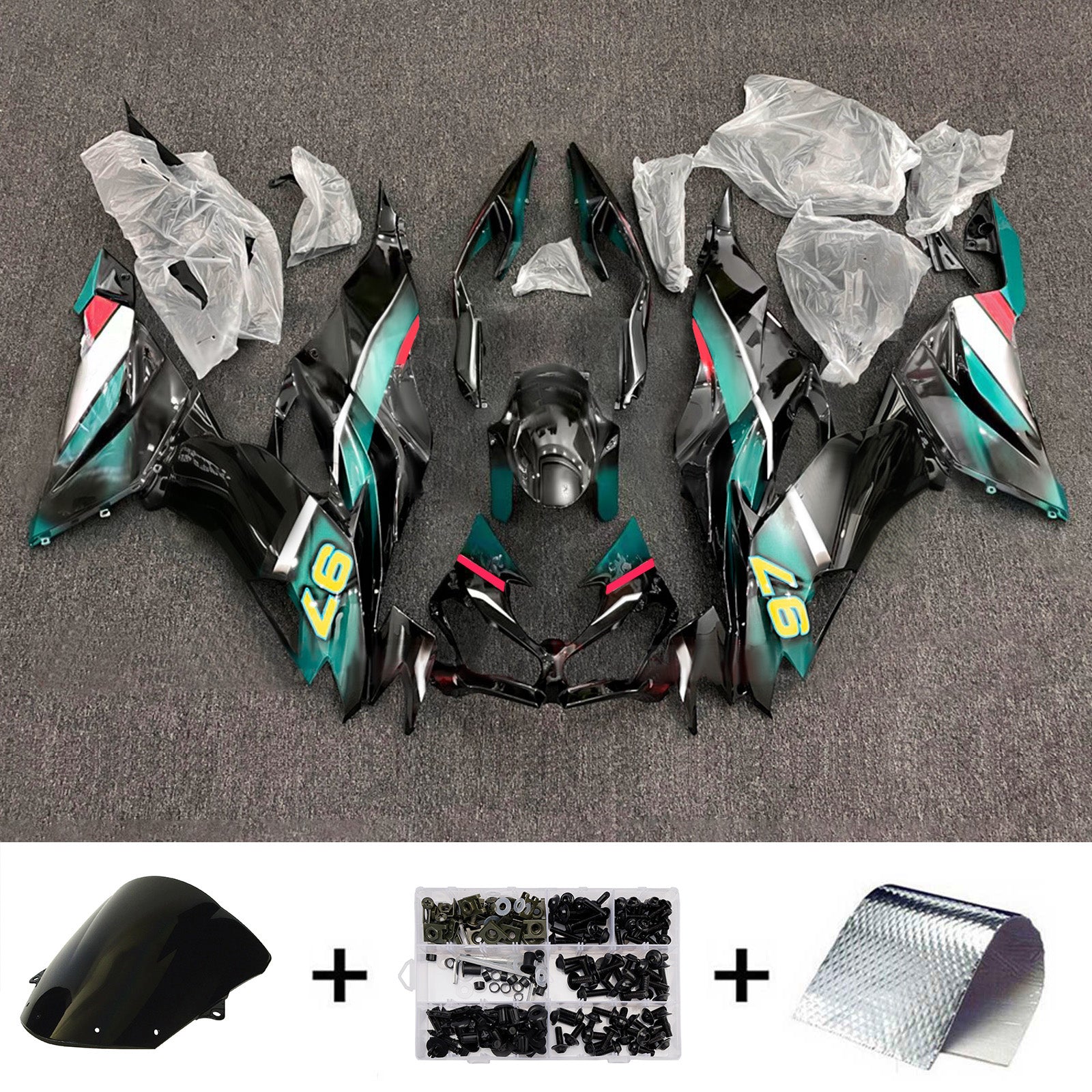 Injection Fairing Kit Bodywork Plastic ABS fit For Kawasaki ZX6R 2019-2023