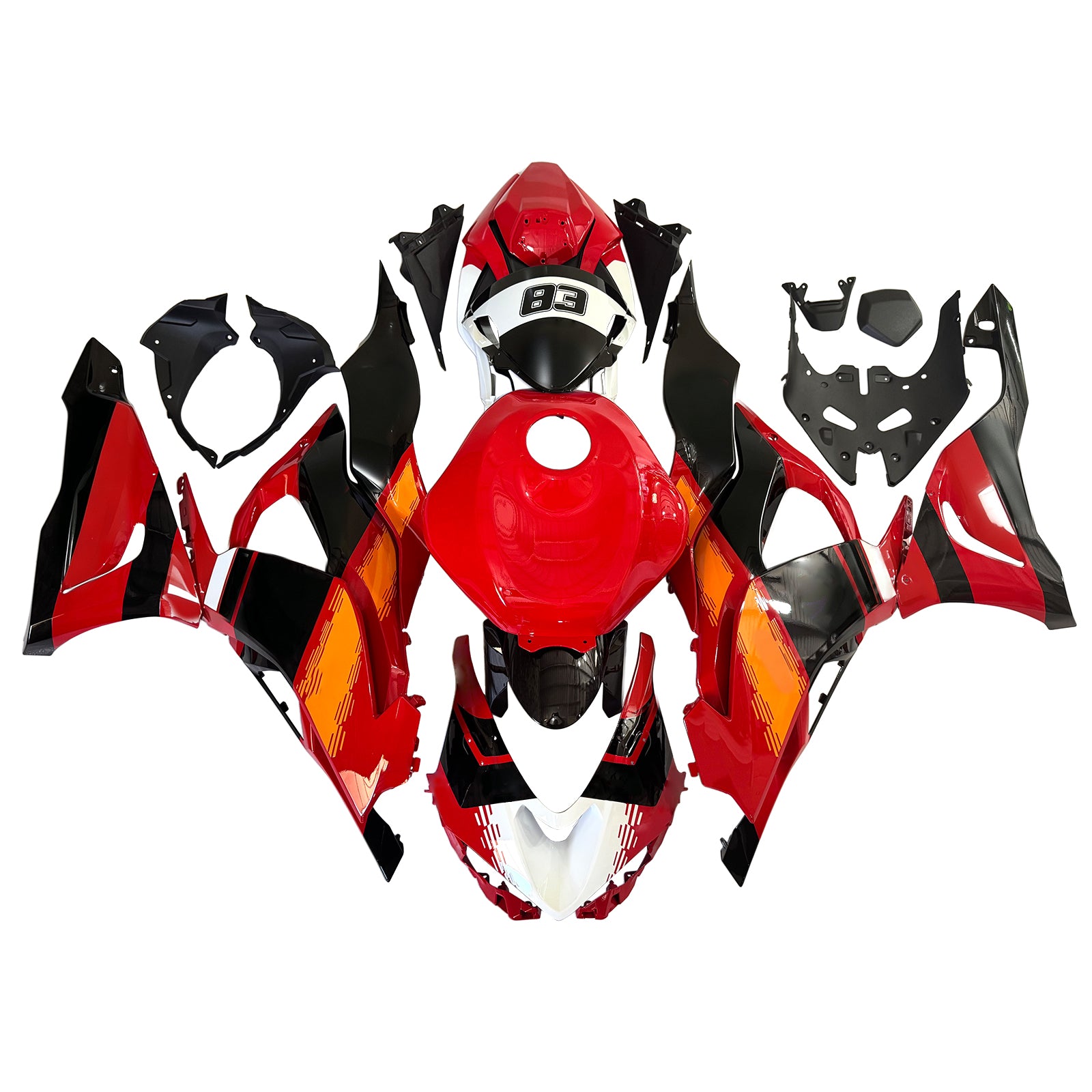 Red Orange Black Injection Fairing Kit Bodywork Plastic ABS fit For Kawasaki ZX-6R 2024-2026