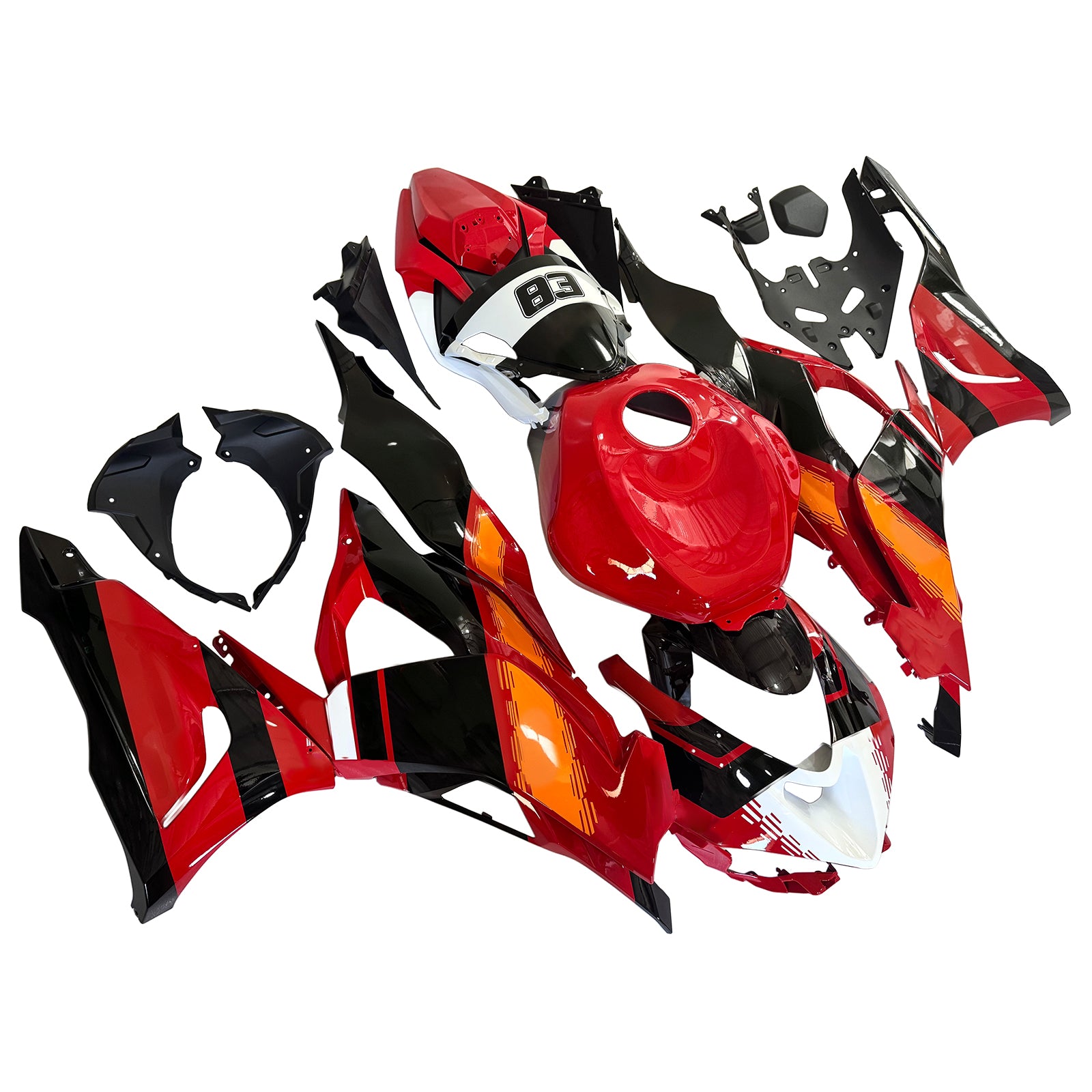 Red Orange Black Injection Fairing Kit Bodywork Plastic ABS fit For Kawasaki ZX-6R 2024-2026