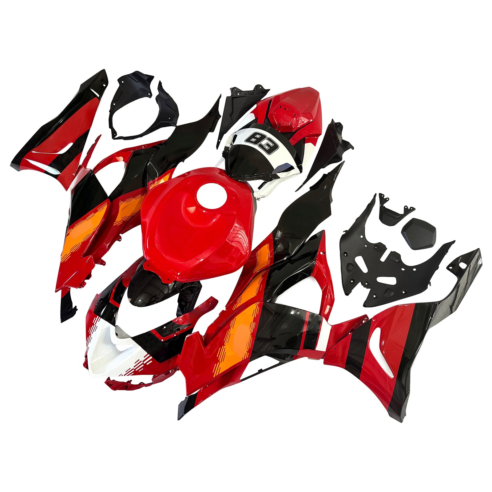 Red Orange Black Injection Fairing Kit Bodywork Plastic ABS fit For Kawasaki ZX-6R 2024-2026