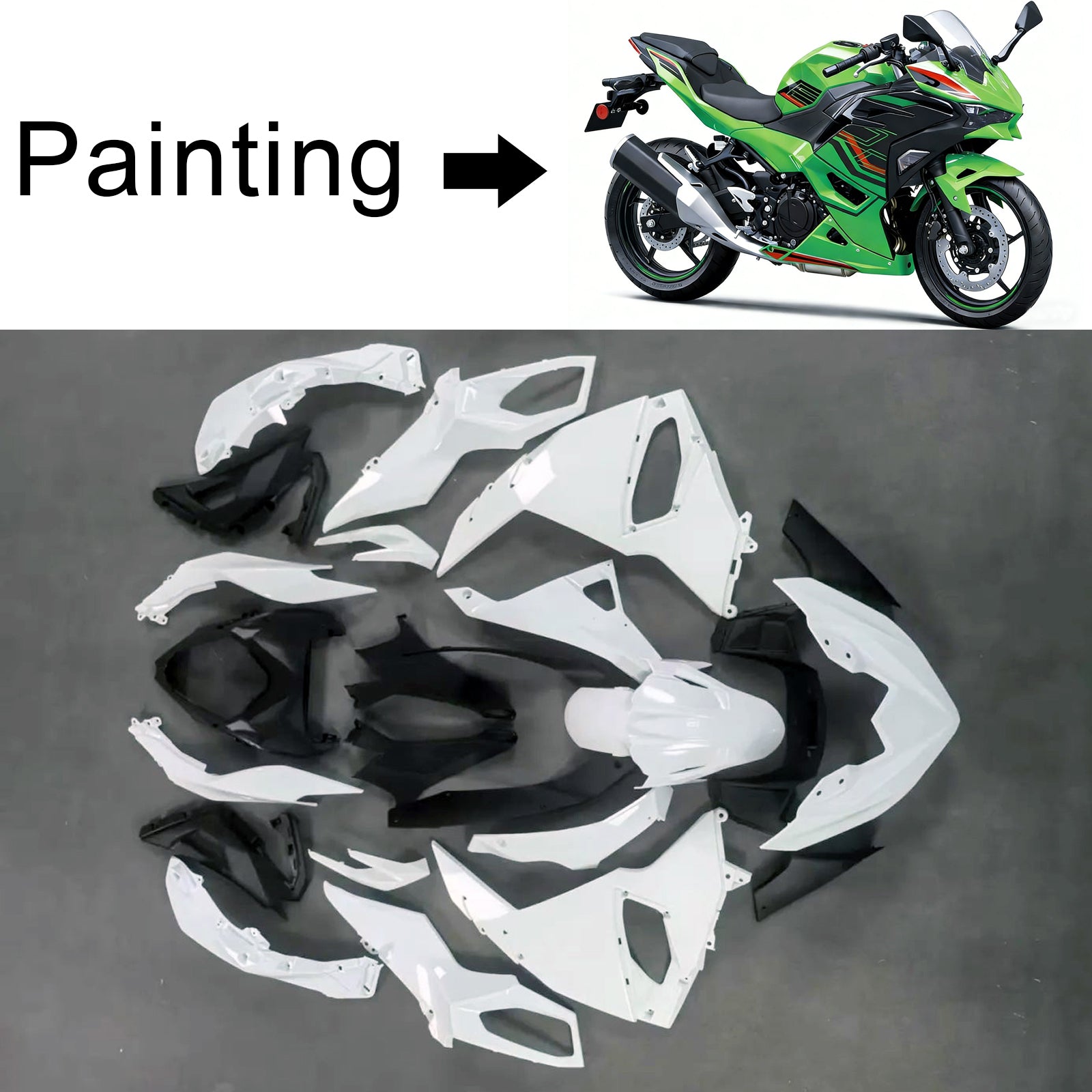 Injection Fairing Kit Bodywork ABS fit For Kawasaki Ninja 500 2024-2025