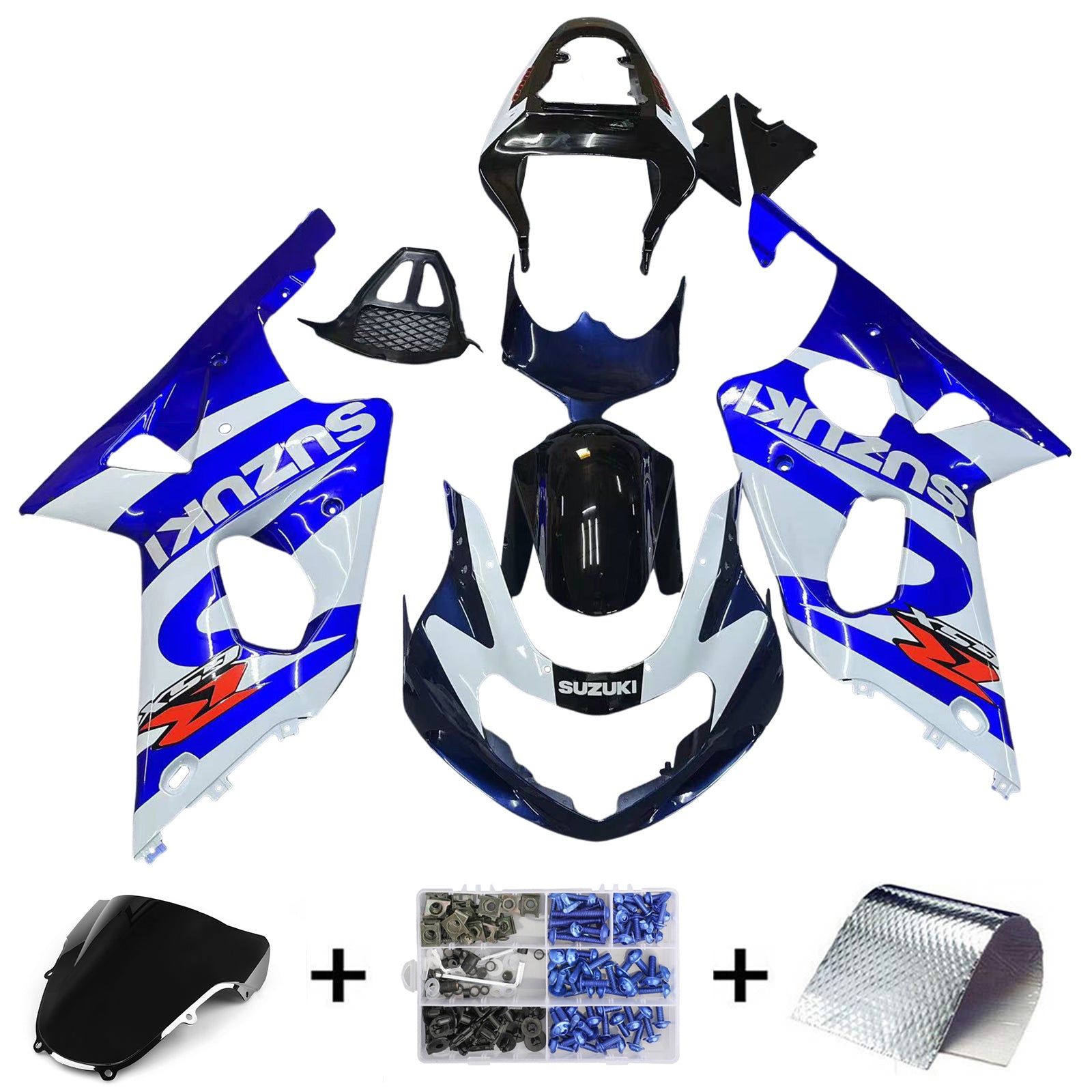 Fairings 2000-2002 سوزوكي GSXR 1000 أزرق وأسود GSXR عام