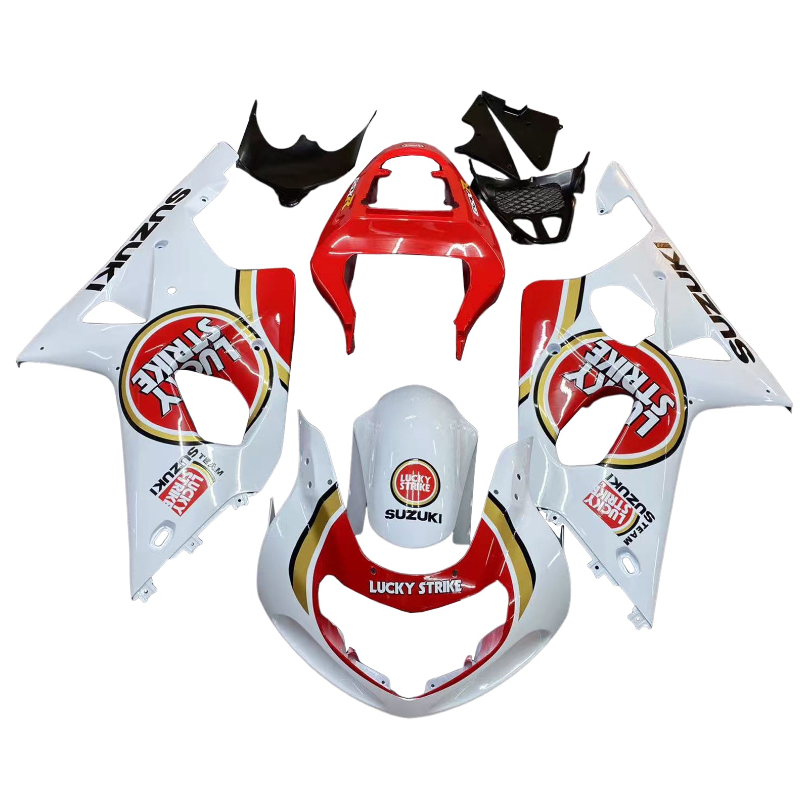 Fairings 2000-2002 Suzuki GSXR 1000 White & Red Lucky Strike  Generic