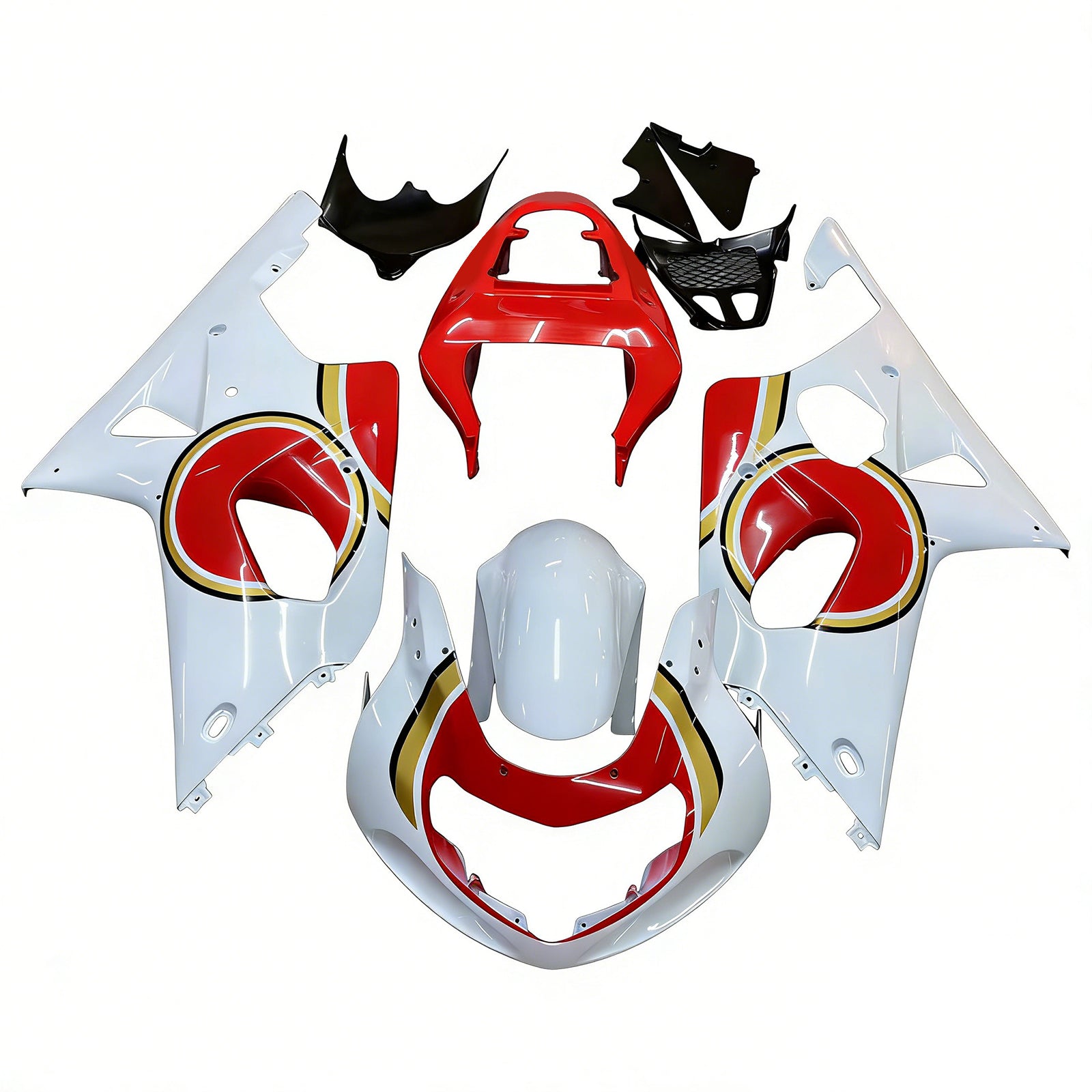 Fairings 2000-2002 Suzuki GSXR 1000 White & Red Lucky Strike  Generic