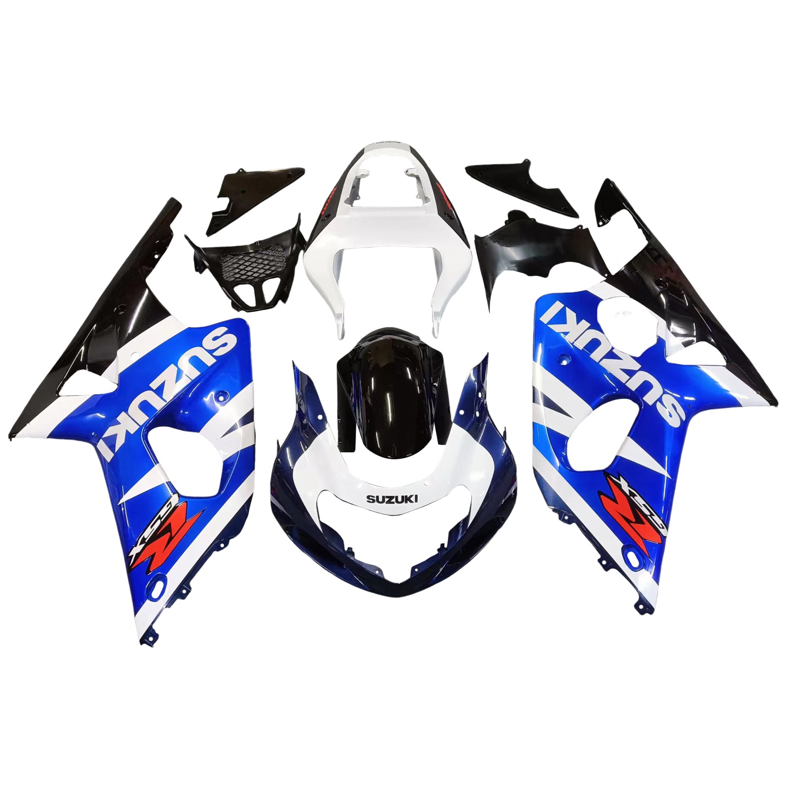 Fairings 2000-2002 سوزوكي GSXR 1000 أزرق أبيض أسود GSXR عام