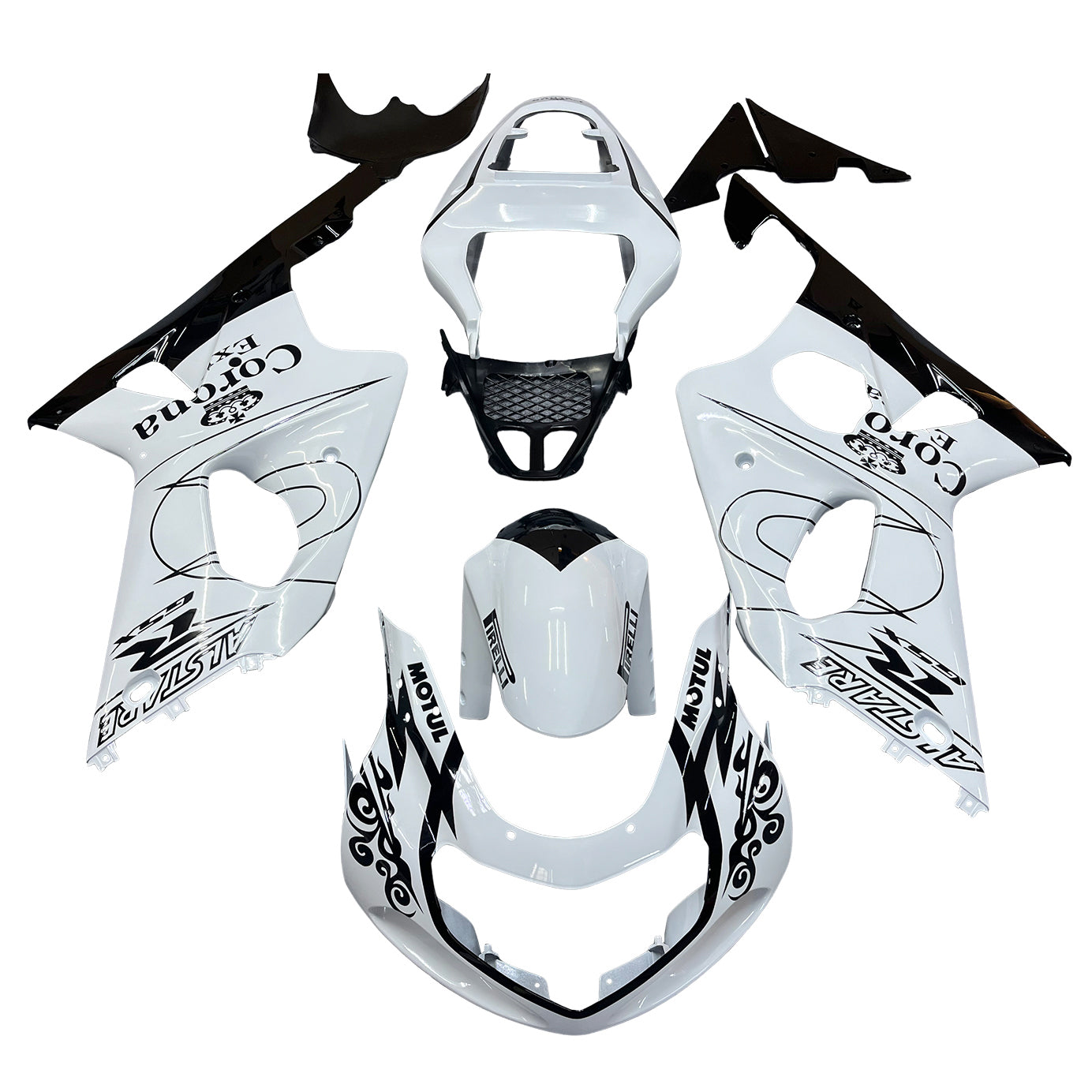 Fairings 2000-2002 Suzuki GSXR 1000 White & Black Corona  Generic