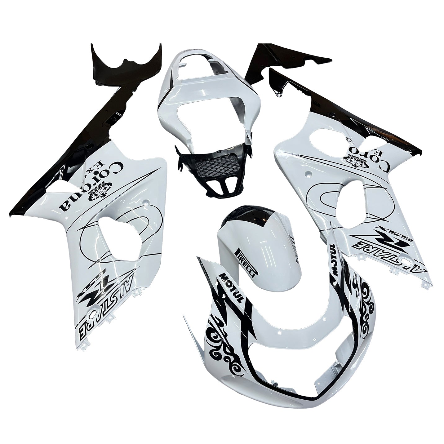 Fairings 2000-2002 Suzuki GSXR 1000 White & Black Corona  Generic