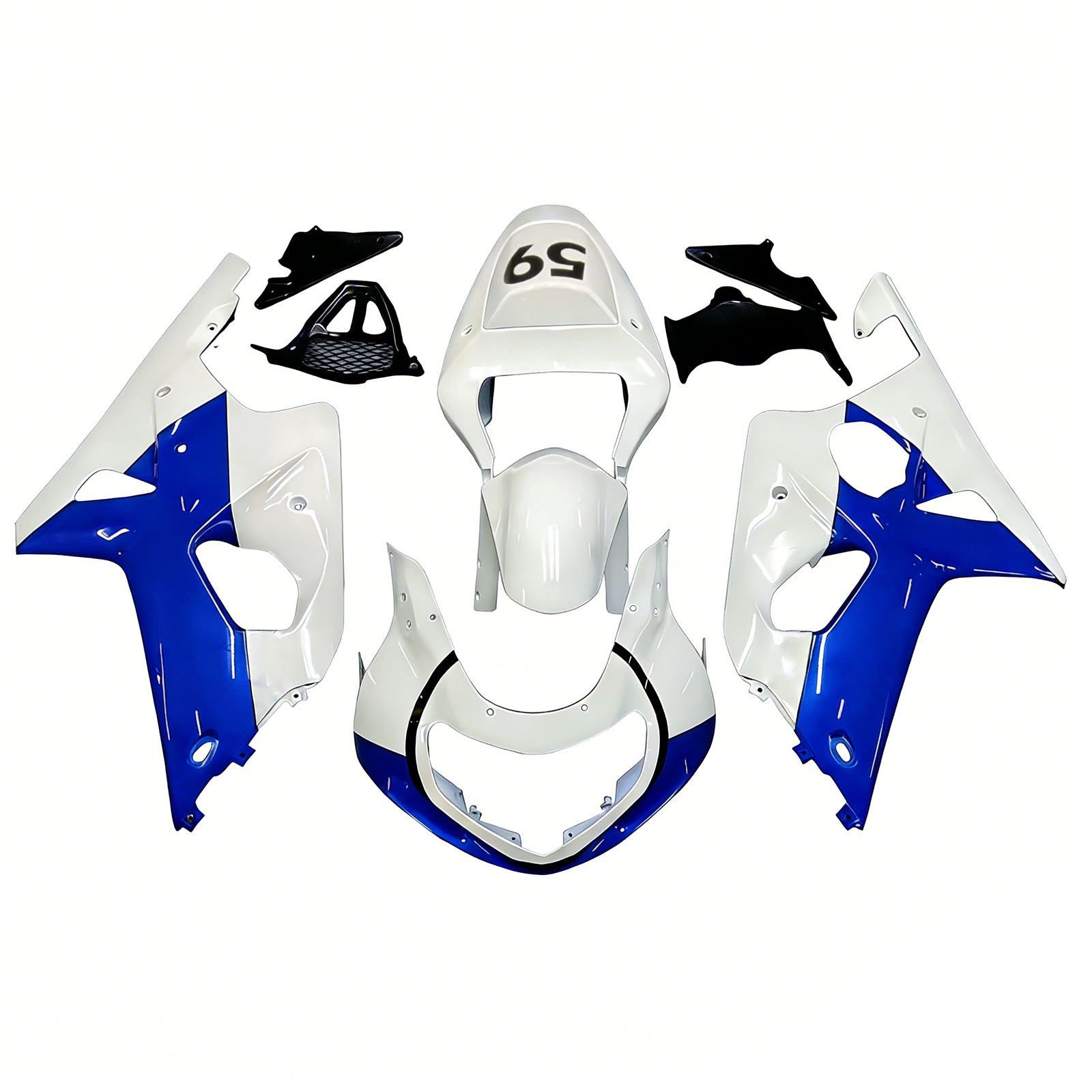 Fairings 2000-2002 Suzuki GSXR 1000 White & Blue Jordan Generic