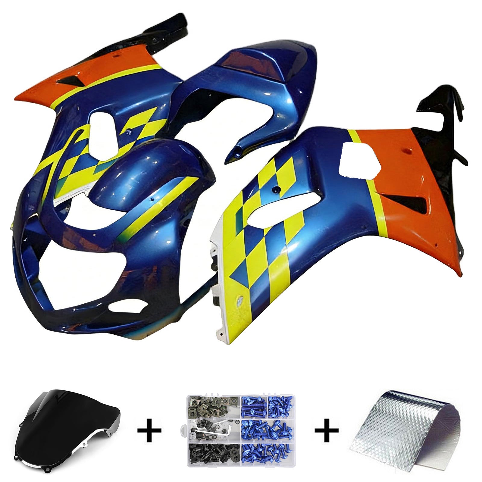 Amotopart Suzuki GSXR1000 2000-2002 K1 K2 Fairing Kit Bodywork Plastic ABS