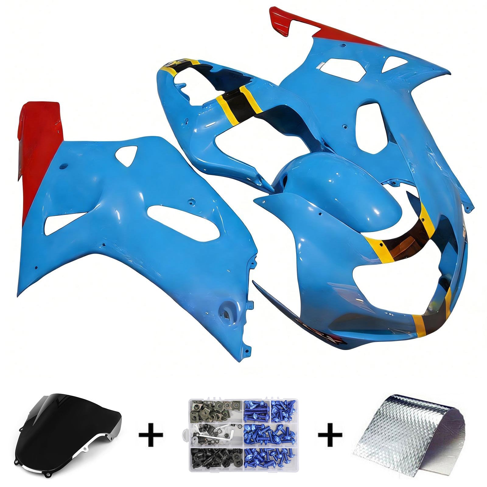 Amotopart Suzuki GSXR1000 2000-2002 K1 K2 Fairing Kit Bodywork Plastic ABS