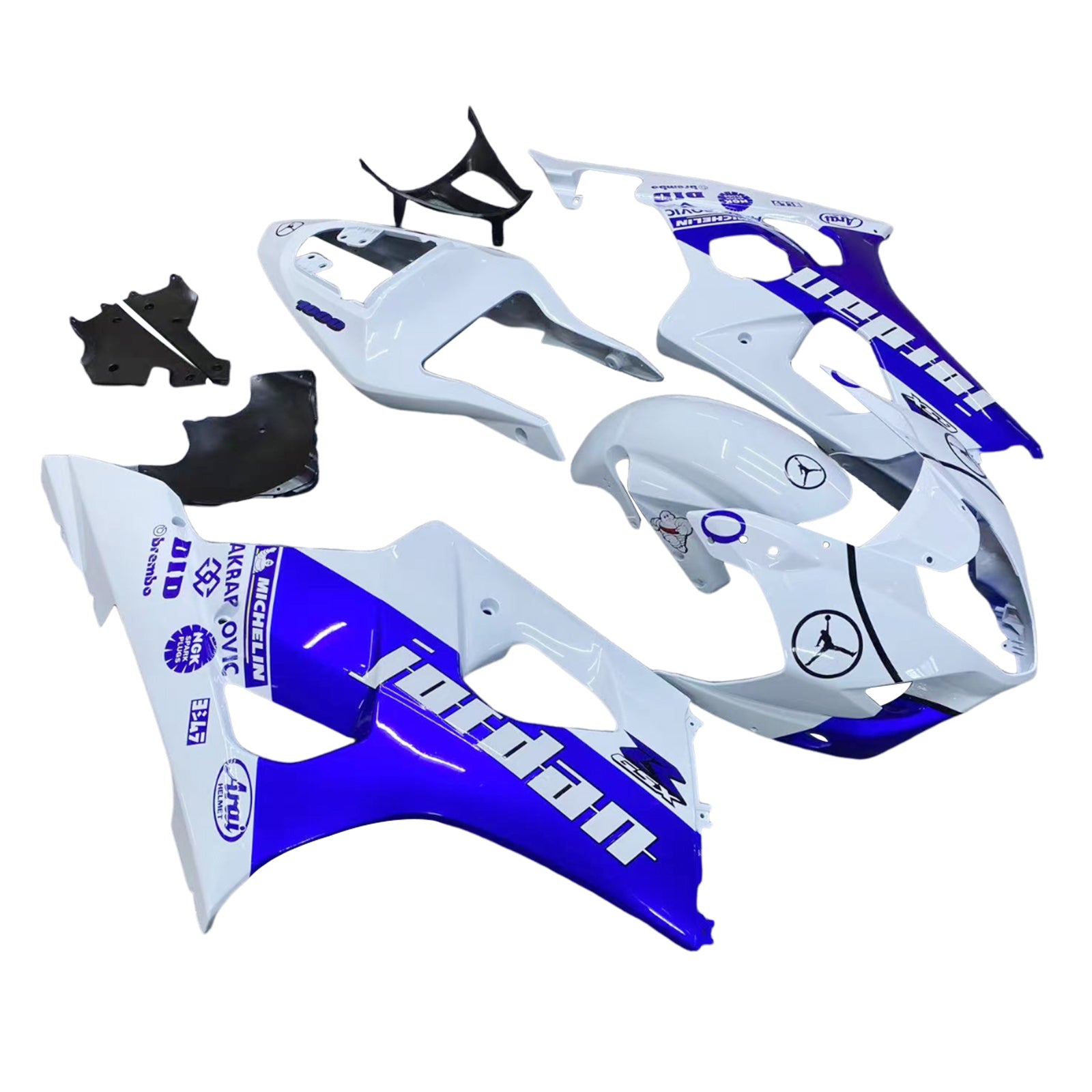 Fairings 2003-2004 Suzuki GSXR 1000 White & Blue Jordan   Generic